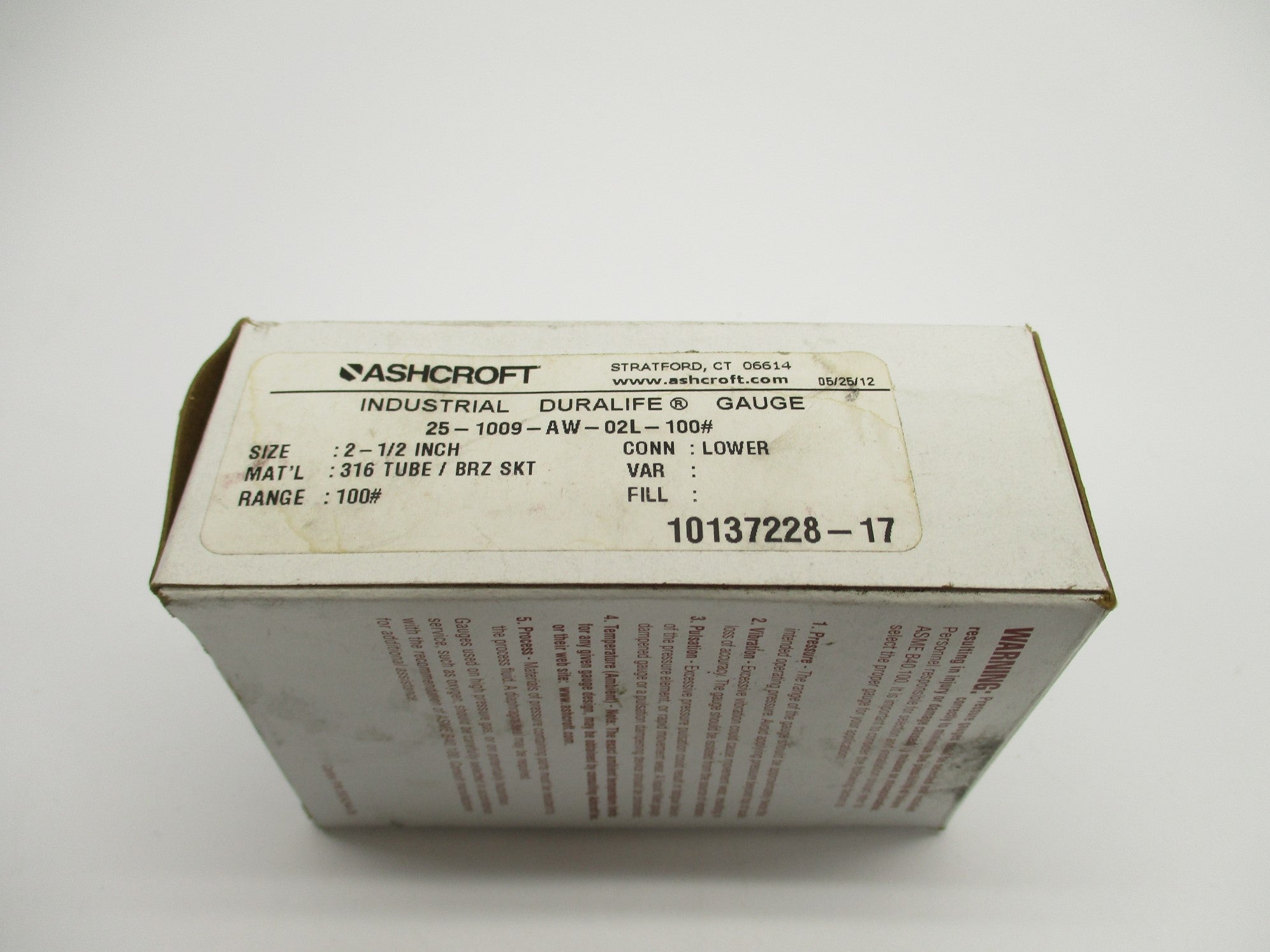 ASHCROFT 25-1009-AW-02L-100 NSMP