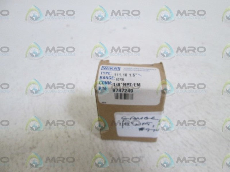 WIKA GAUGE 60PSI 9747249 111.10 1.5" *NEW IN BOX*