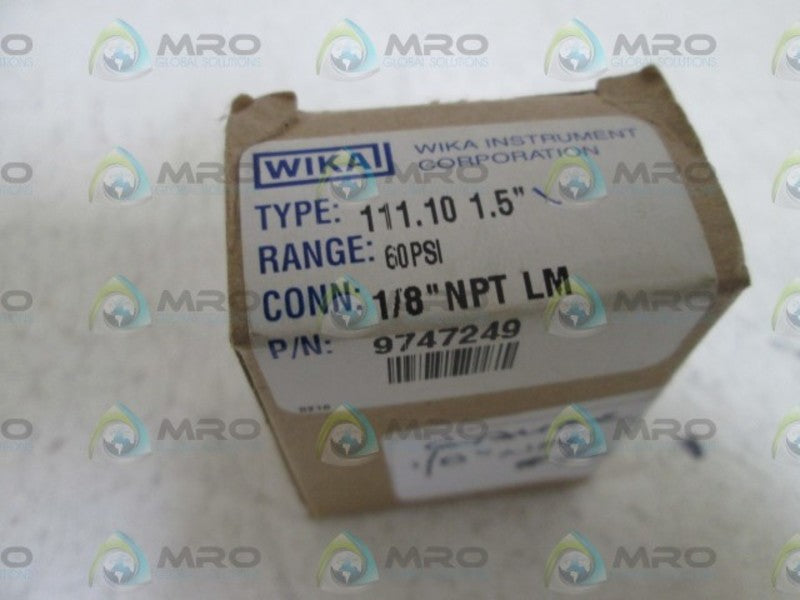 WIKA GAUGE 60PSI 9747249 111.10 1.5" *NEW IN BOX*