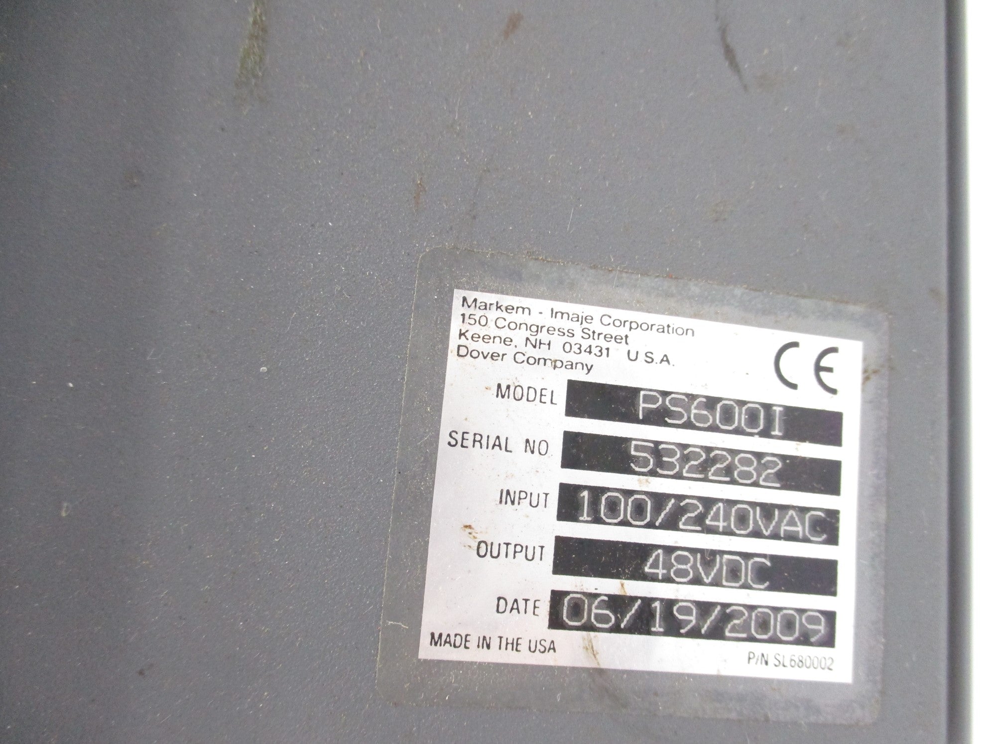 MARKEM IMAJE PS600I (NO KEY) UNMP