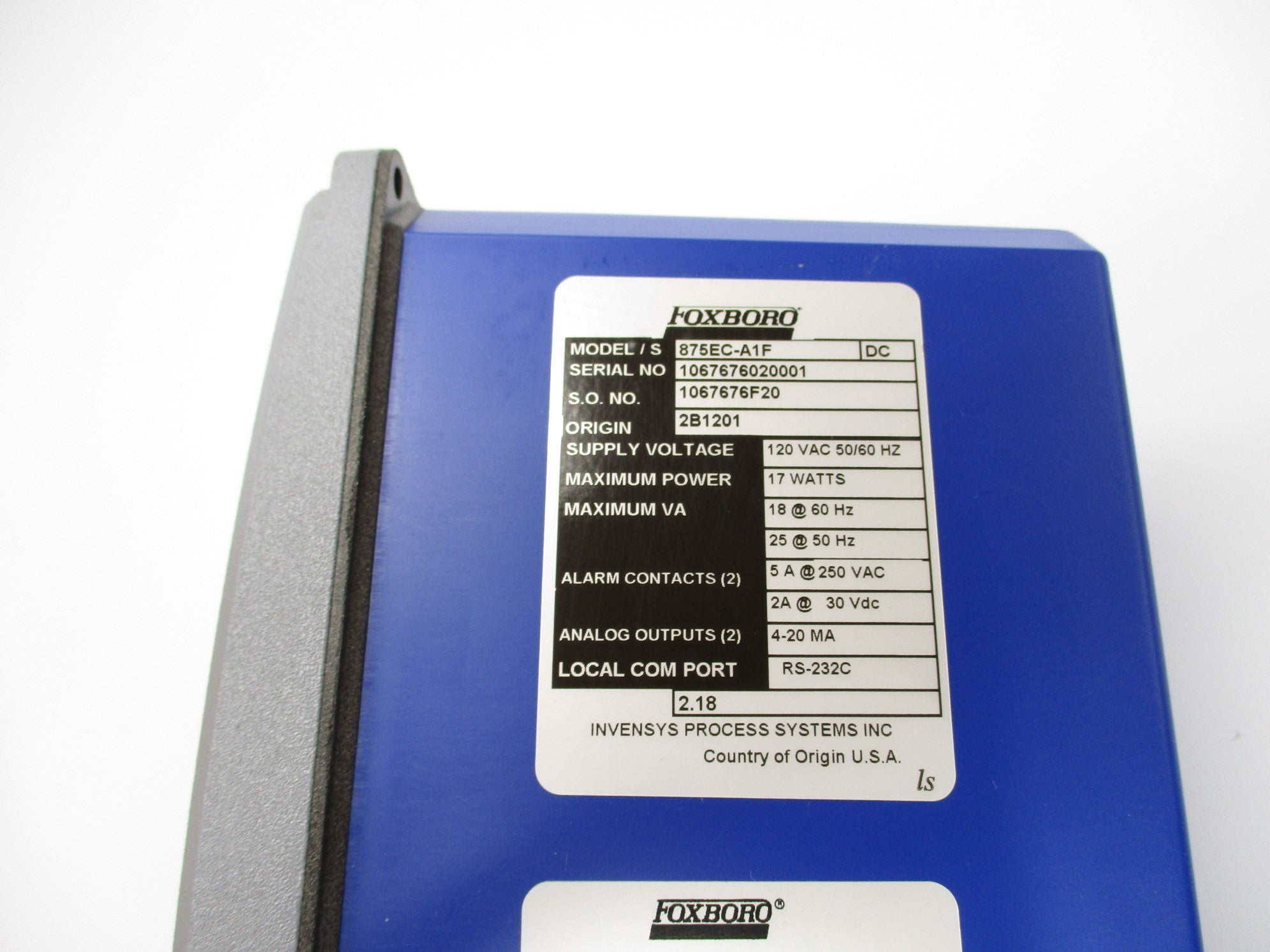 FOXBORO 875EC-A1F NSMP