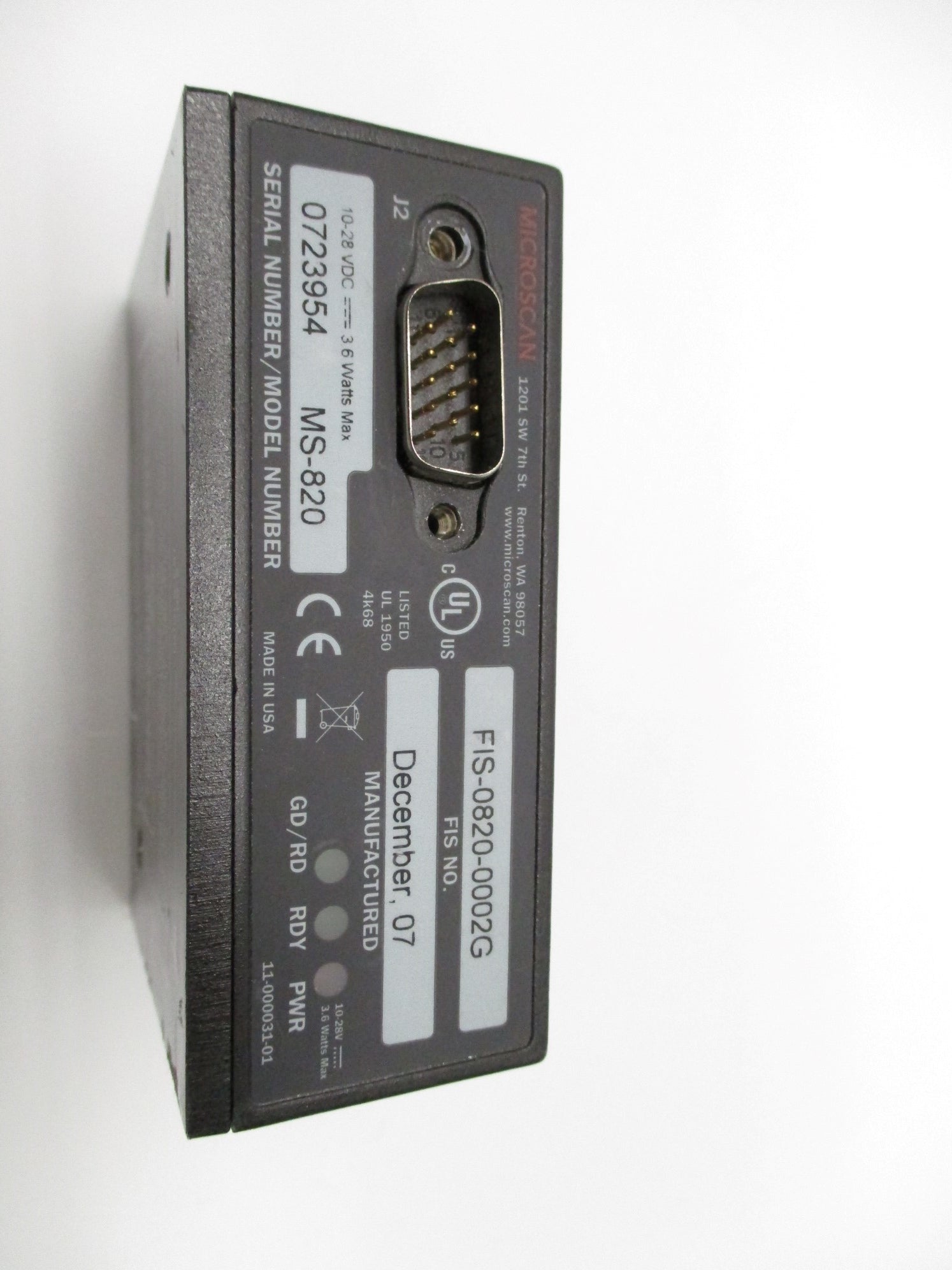 MICROSCAN FIS-0820-0002G UNMP