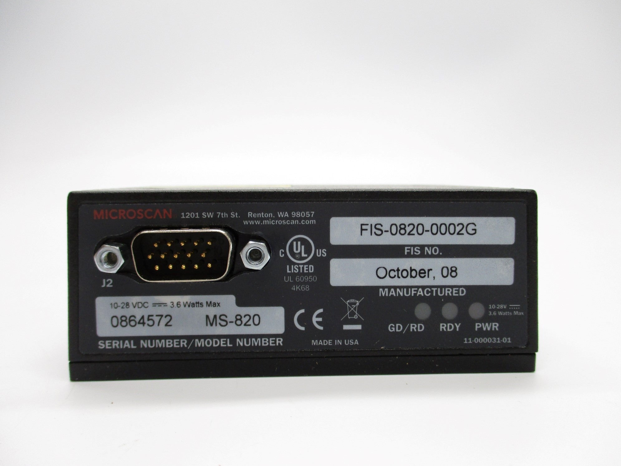 MICROSCAN FIS-0820-0002G MS-820 10-28VDC NSMP