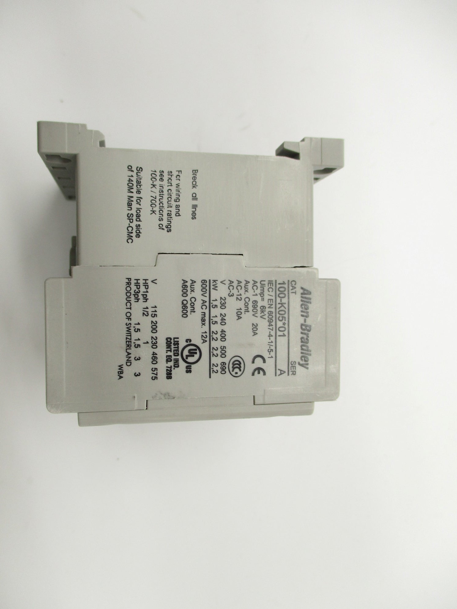 ALLEN BRADLEY 100-K05ZJ01 SER. A 24VDC NSMP