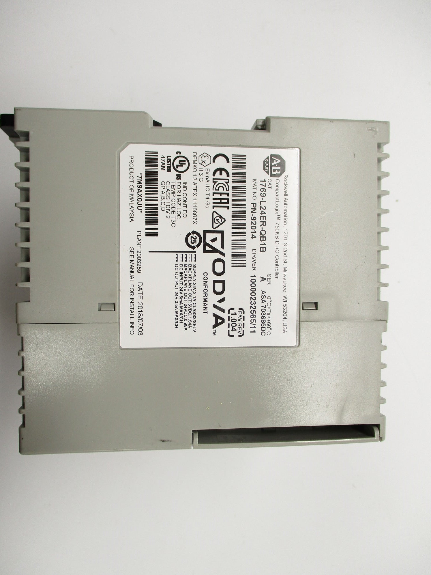ALLEN BRADLEY 1769-L24ER-QB1B SER. A F/W 1.004 NSNP