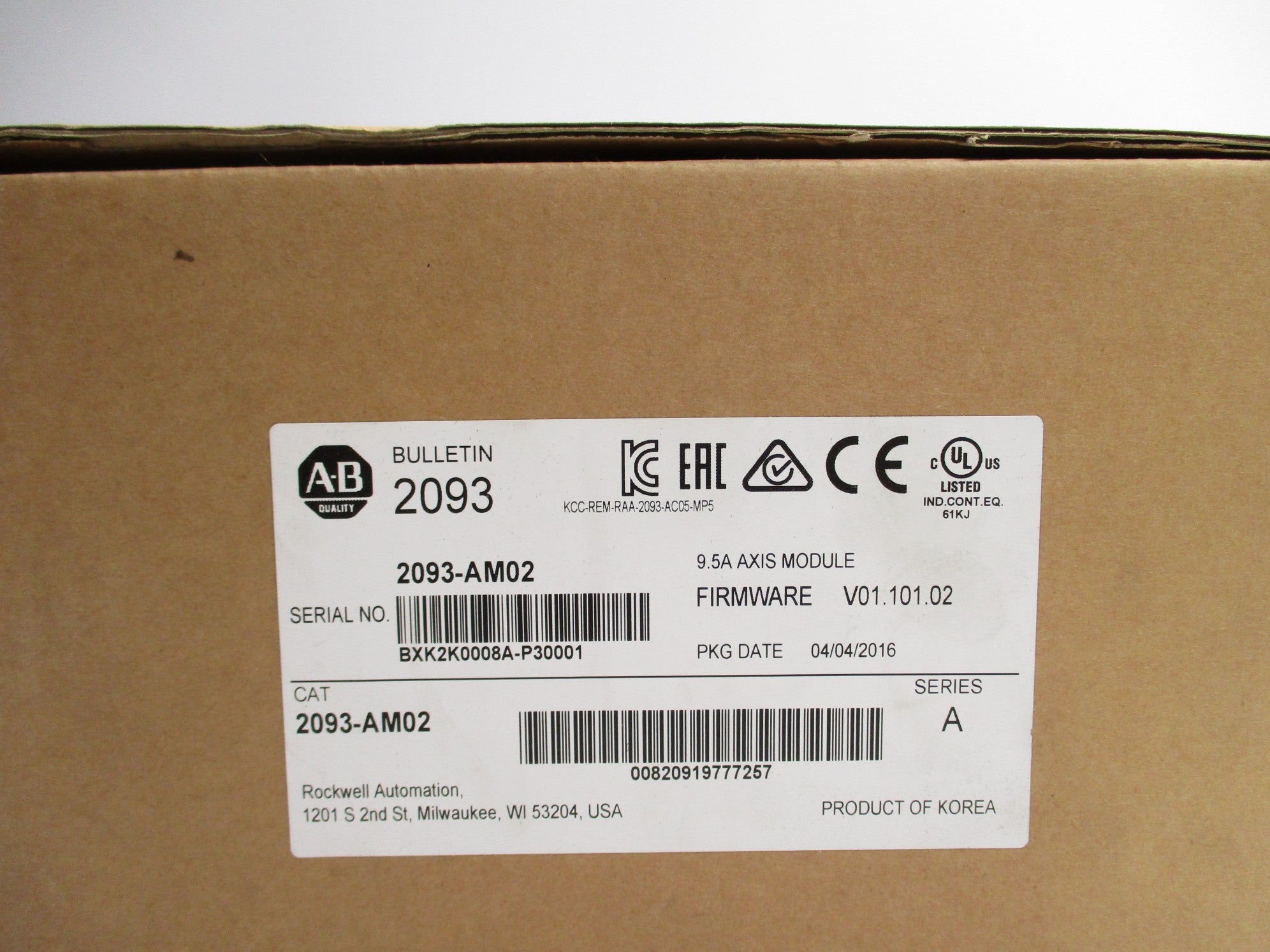 ALLEN BRADLEY 2093-AM02 SER. A F/W 01.101.02 NSMP