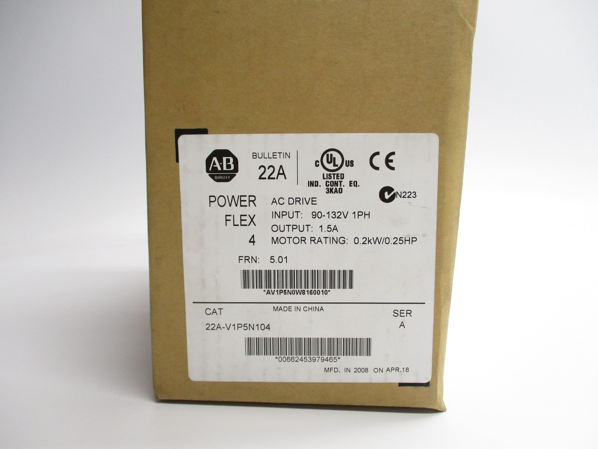 INDUSTRIAL SPARE PART 22A-V1P5N104 SER. A 90-132V 6.0A F/W 5.01 NSMP