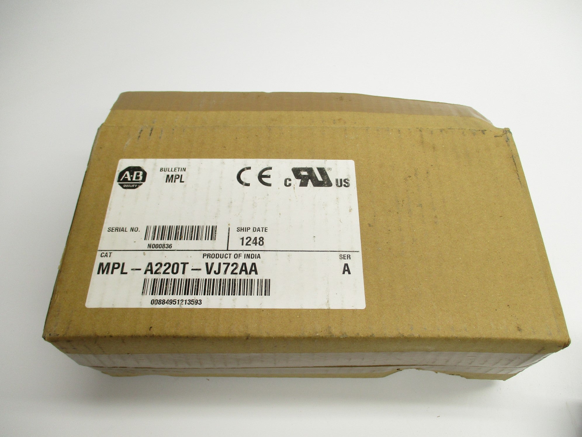 ALLEN BRADLEY MPL-A220T-VJ72AA SER. A (BR/WH) NSMP
