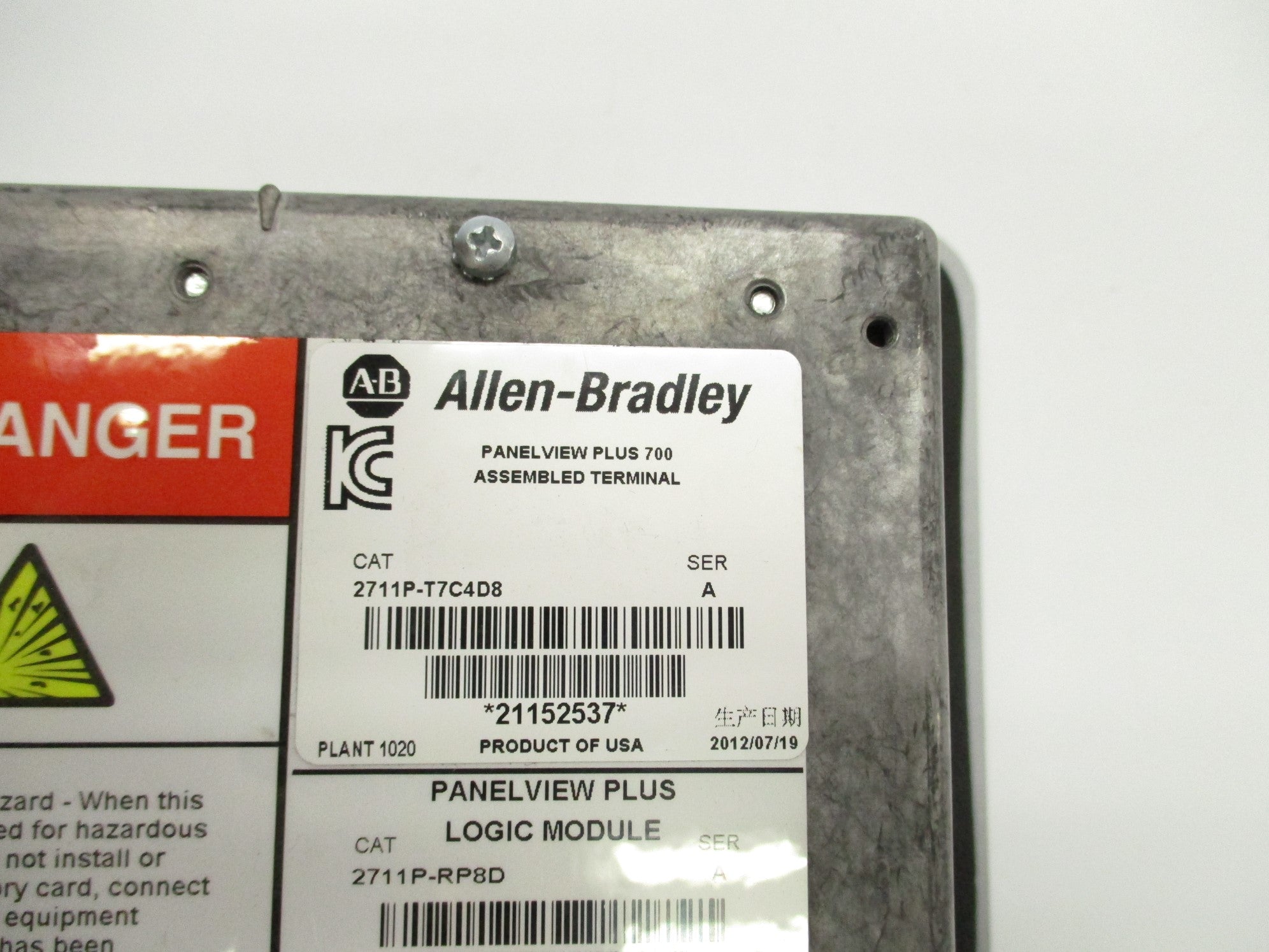 ALLEN BRADLEY 2711P-T7C4D8 SER. A NSNP