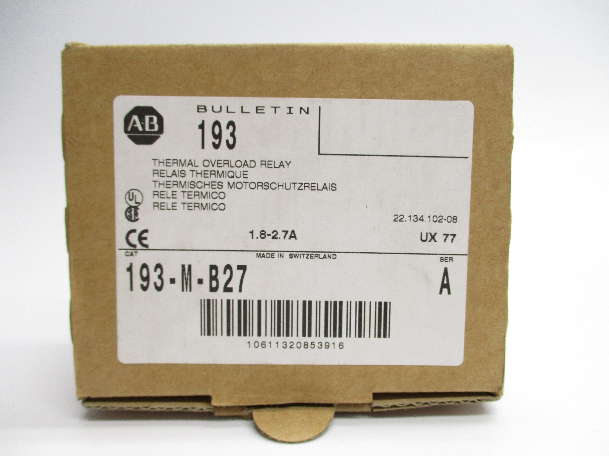 ALLEN BRADLEY 193-M-B27 SER. A (BR/WH) NSMP