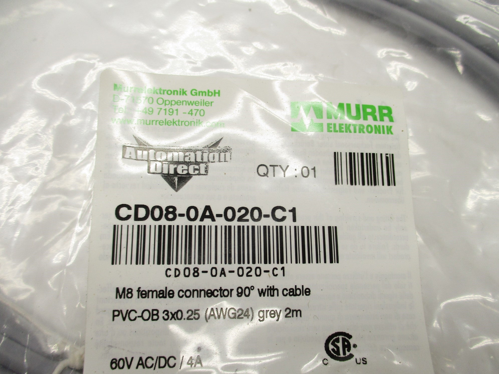 MURR ELEKTRONIK CD08-0A-020-C1 60VAC/DC 4A NSMP