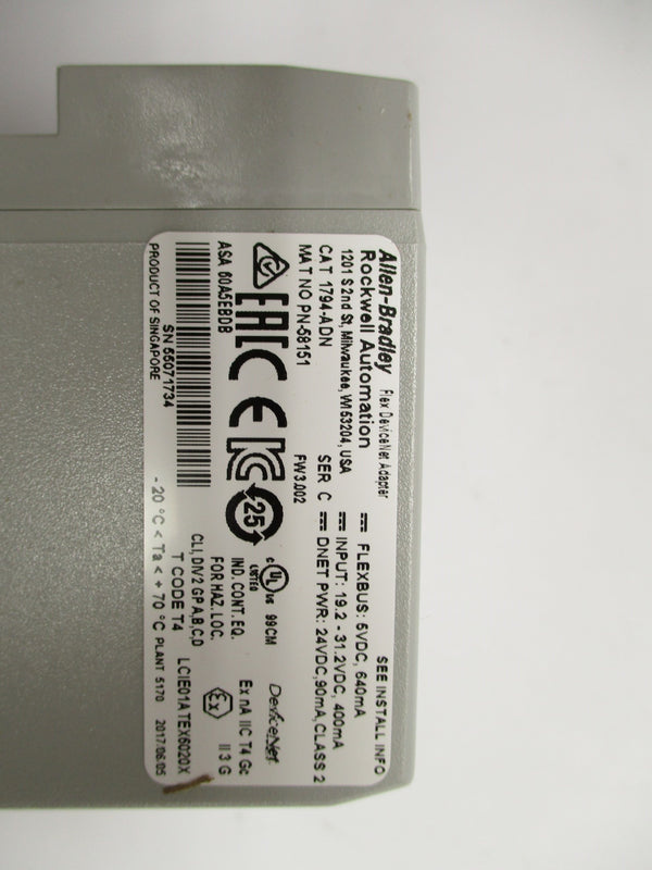 ALLEN BRADLEY 1794-ADN SER. C F/W 3.002 31.2VDC NSMP