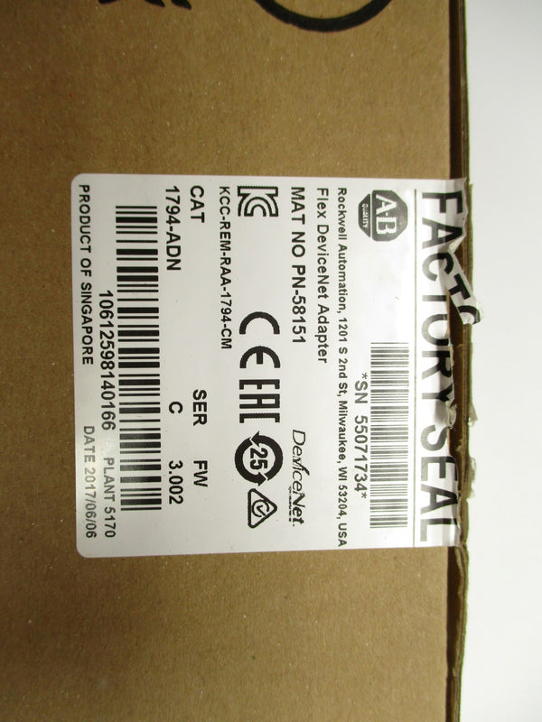 ALLEN BRADLEY 1794-ADN SER. C F/W 3.002 31.2VDC NSMP