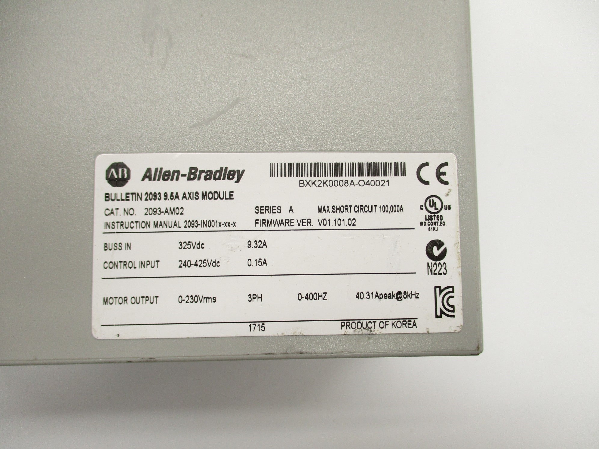 INDUSTRIAL SPARE PART 2093-AM02 SER. A F/W 01.101.02 NSNP