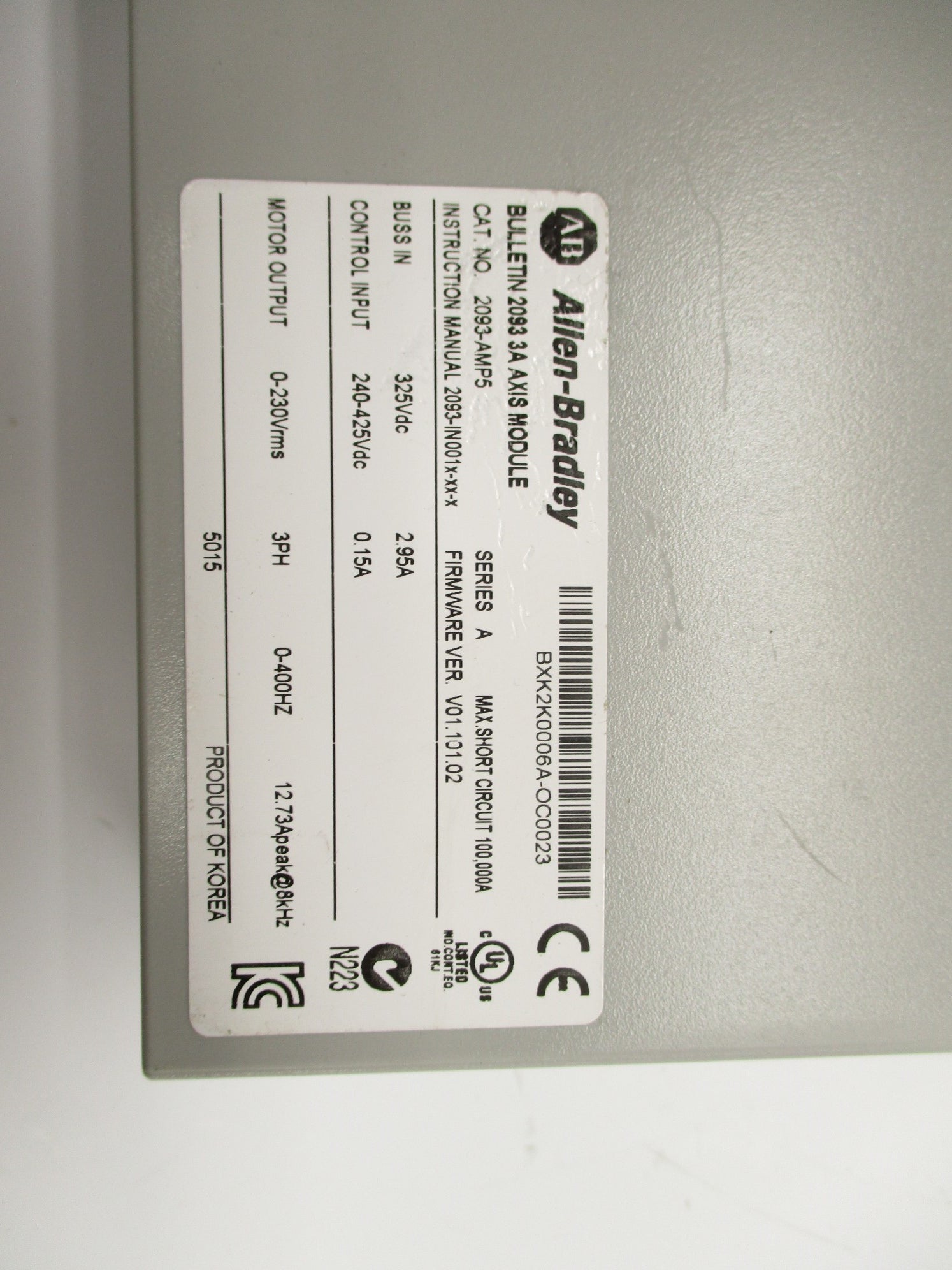ALLEN BRADLEY 2093-AMP5 SER. A F/W V01.101.02 UNMP