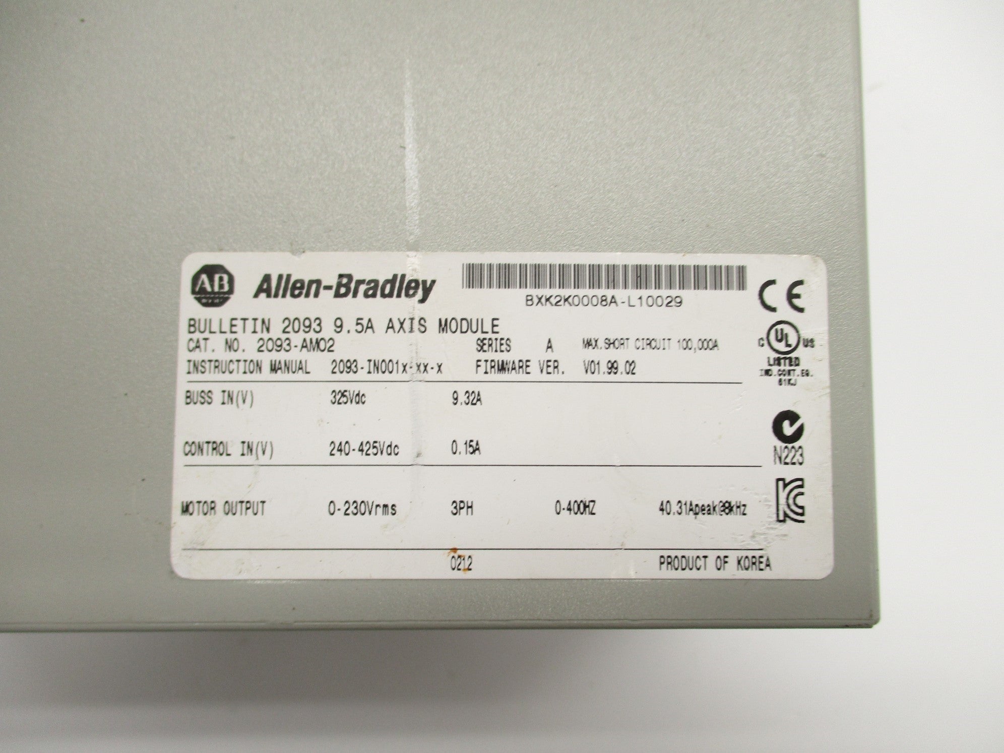 ALLEN BRADLEY 2093-AM02 SER. A F/W 01.99.02 UNMP
