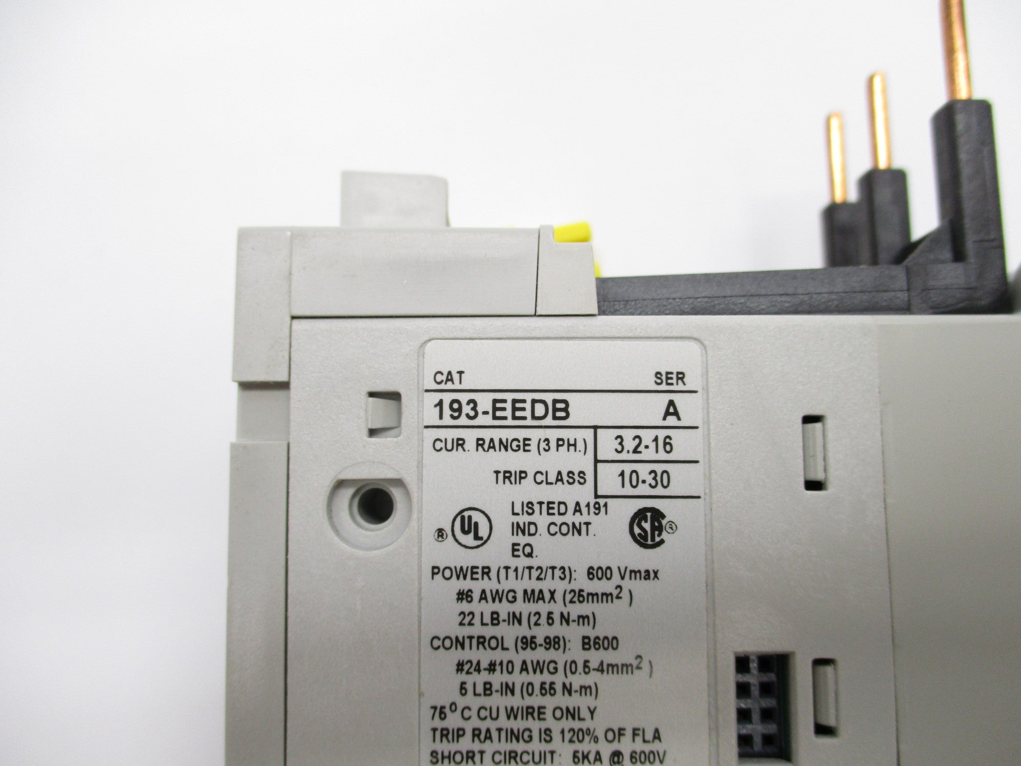 ALLEN BRADLEY 193-EEDB SER. A 3.2-16A (BR/WH) NSMP