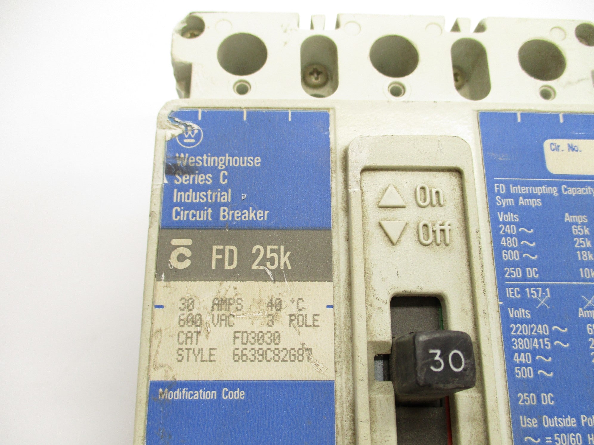 WESTINGHOUSE FD3030 30A 600VAC (BLUE) (AS PICTURED) UNMP