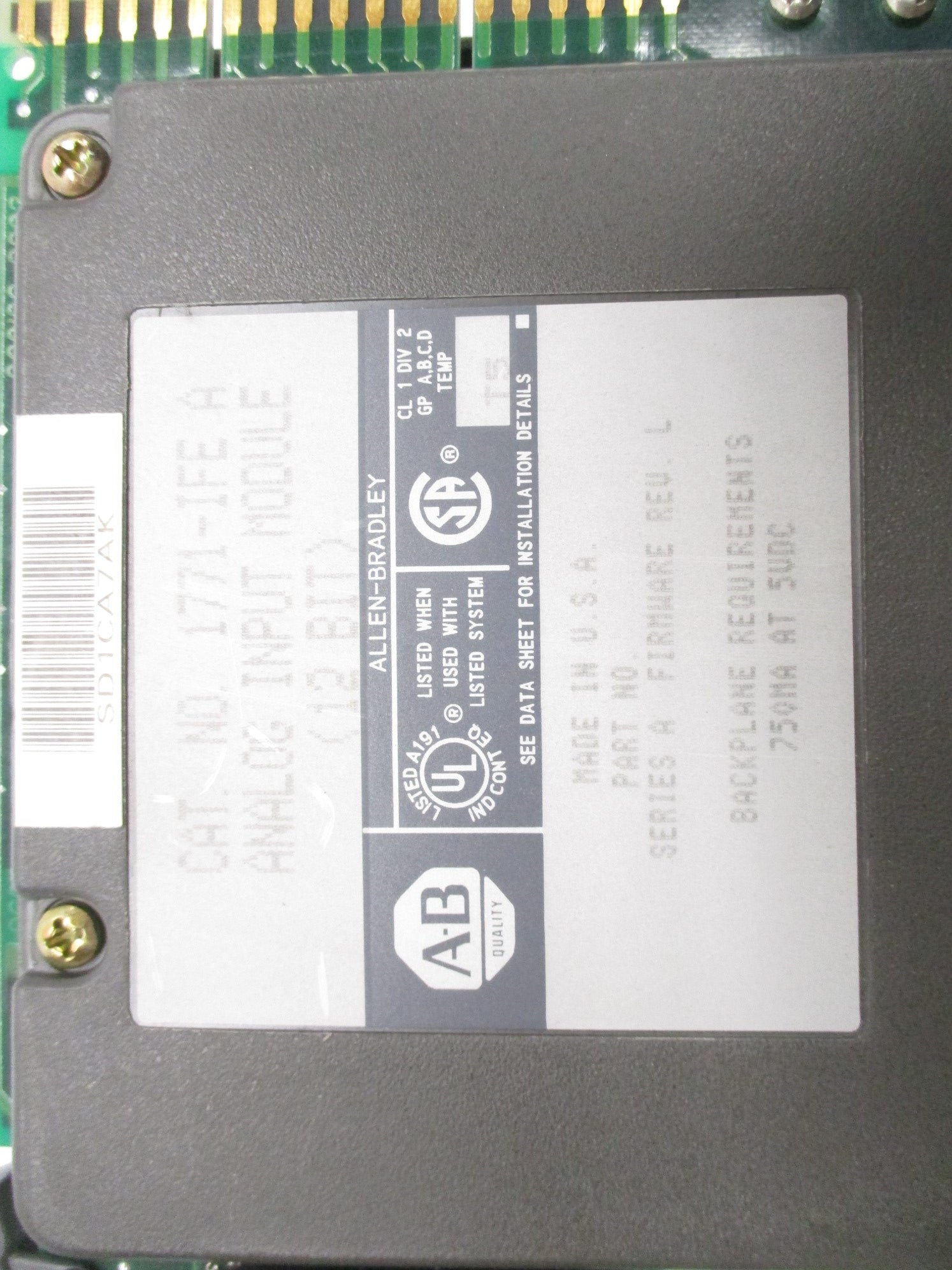 ALLEN BRADLEY 1771-IFE SER. A F/W L (NO TERMINAL) UNMP