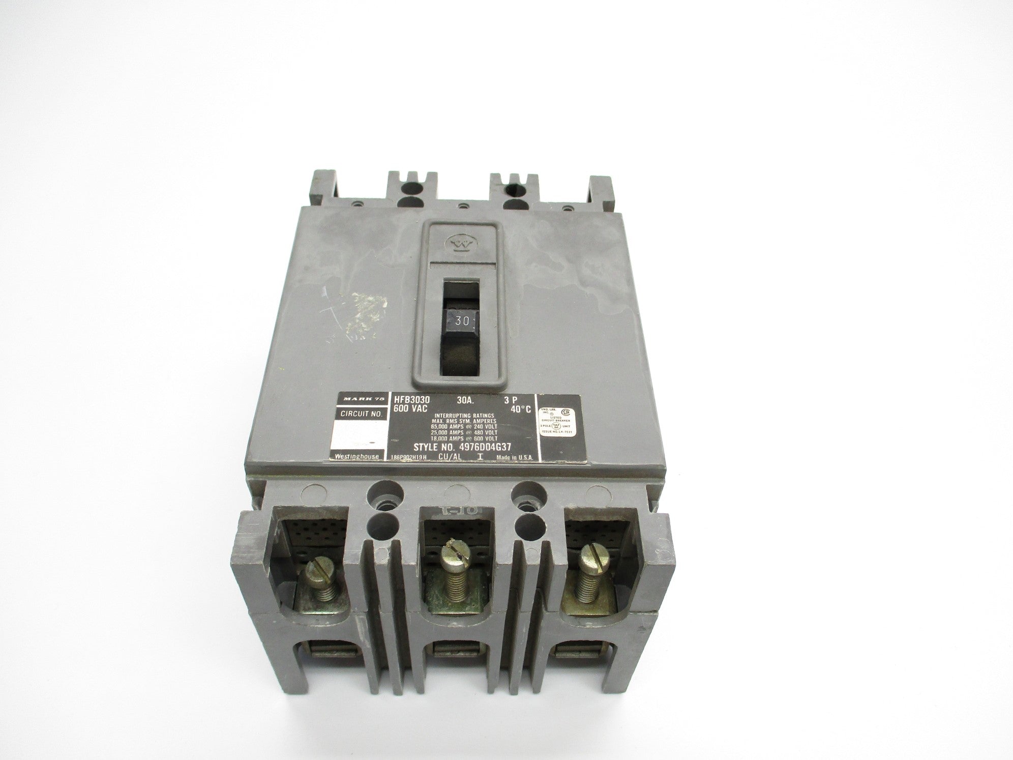 WESTINGHOUSE HFB3030 30A 600VAC (GREY) (AS PICTURED) UNMP