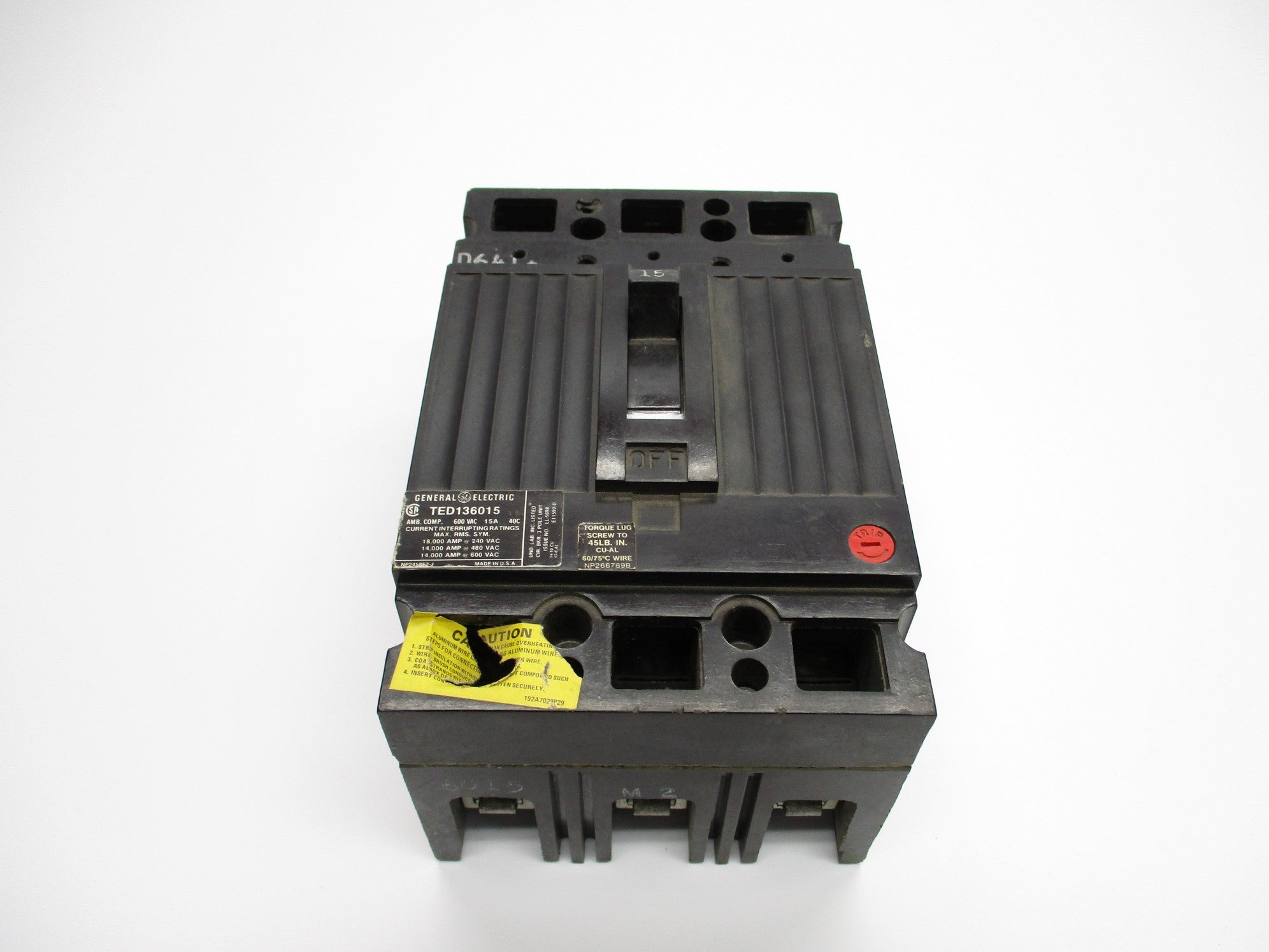GENERAL ELECTRIC TED136015 15A 600VAC (AS PICTURED) UNMP