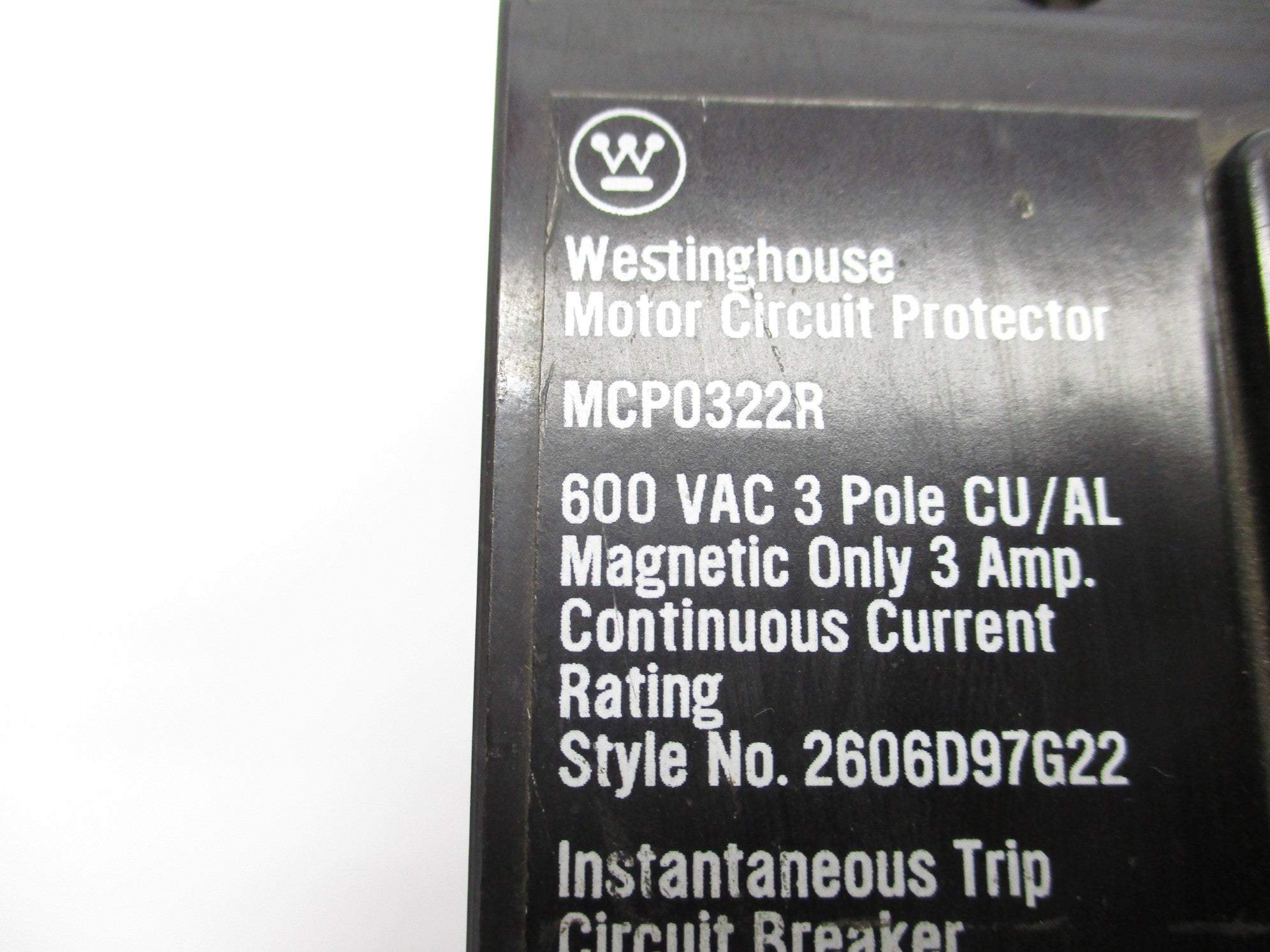 WESTINGHOUSE MCP0322R 600VAC  3A UNMP