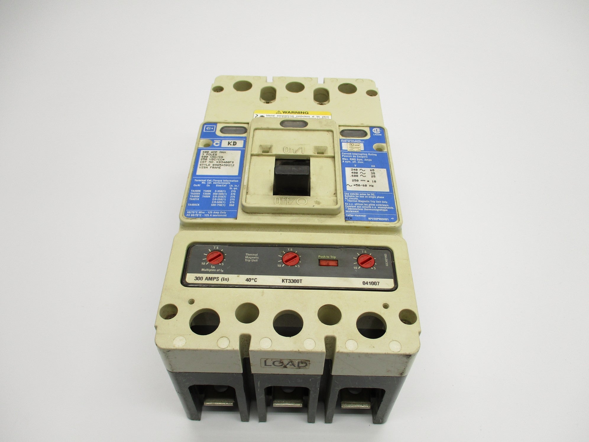 CUTLER HAMMER KD3300 300A 600VAC UNMP