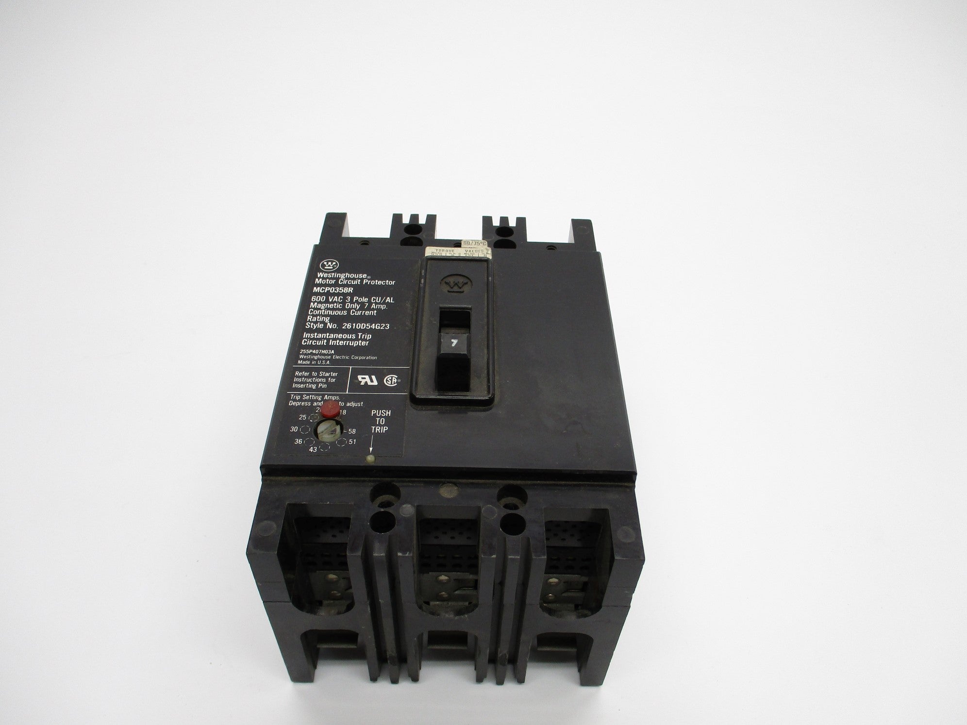 WESTINGHOUSE MCP0358R 600VAC  7A UNMP