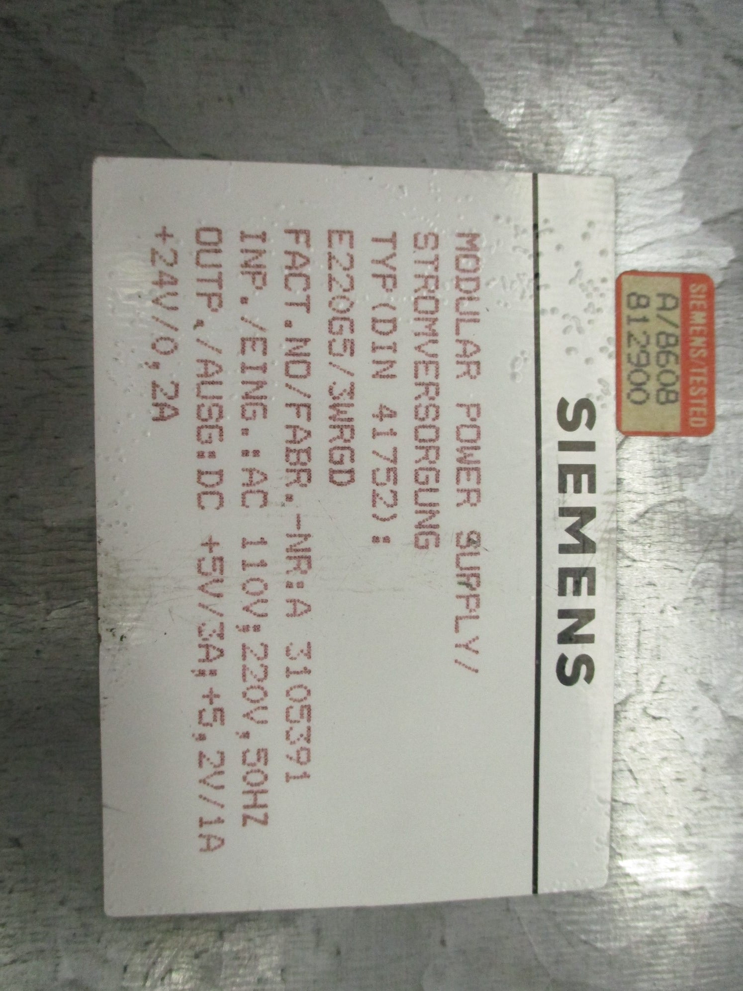 SIEMENS E220G5/3WRGD UNMP