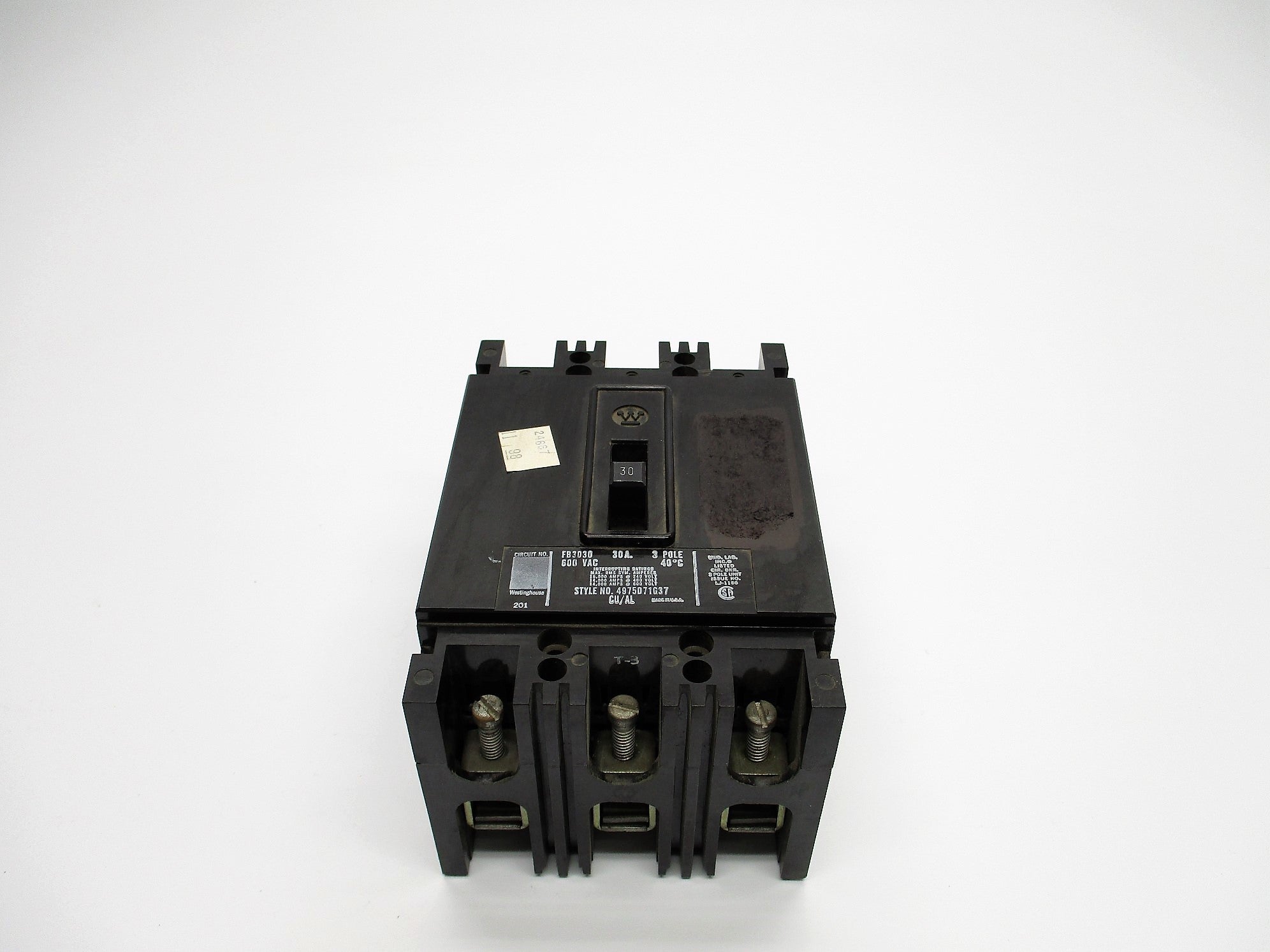 WESTINGHOUSE FB3030 30A 600VAC UNMP