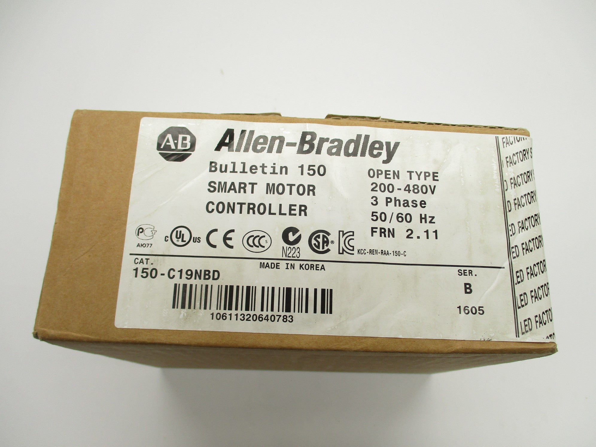 ALLEN BRADLEY 150-C19NBD SER. B F/W 2.11 (BR/WH) NSFS
