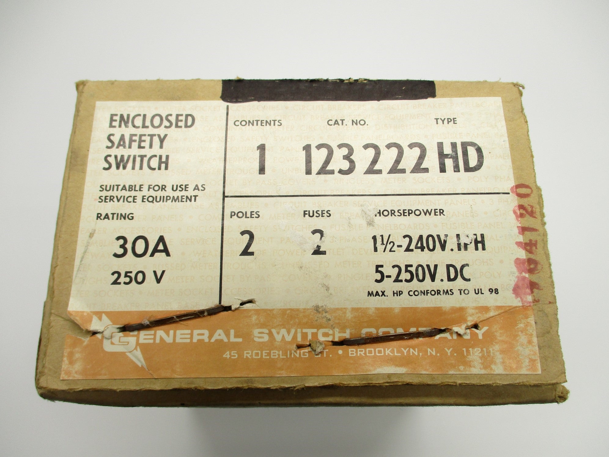 GENERAL SWITCH 123222HD NSFS
