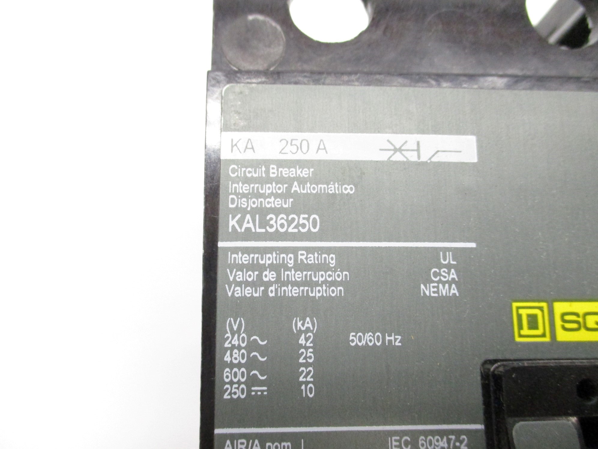 SQUARE D KAL36250 250A 600V (GREEN) NSMP
