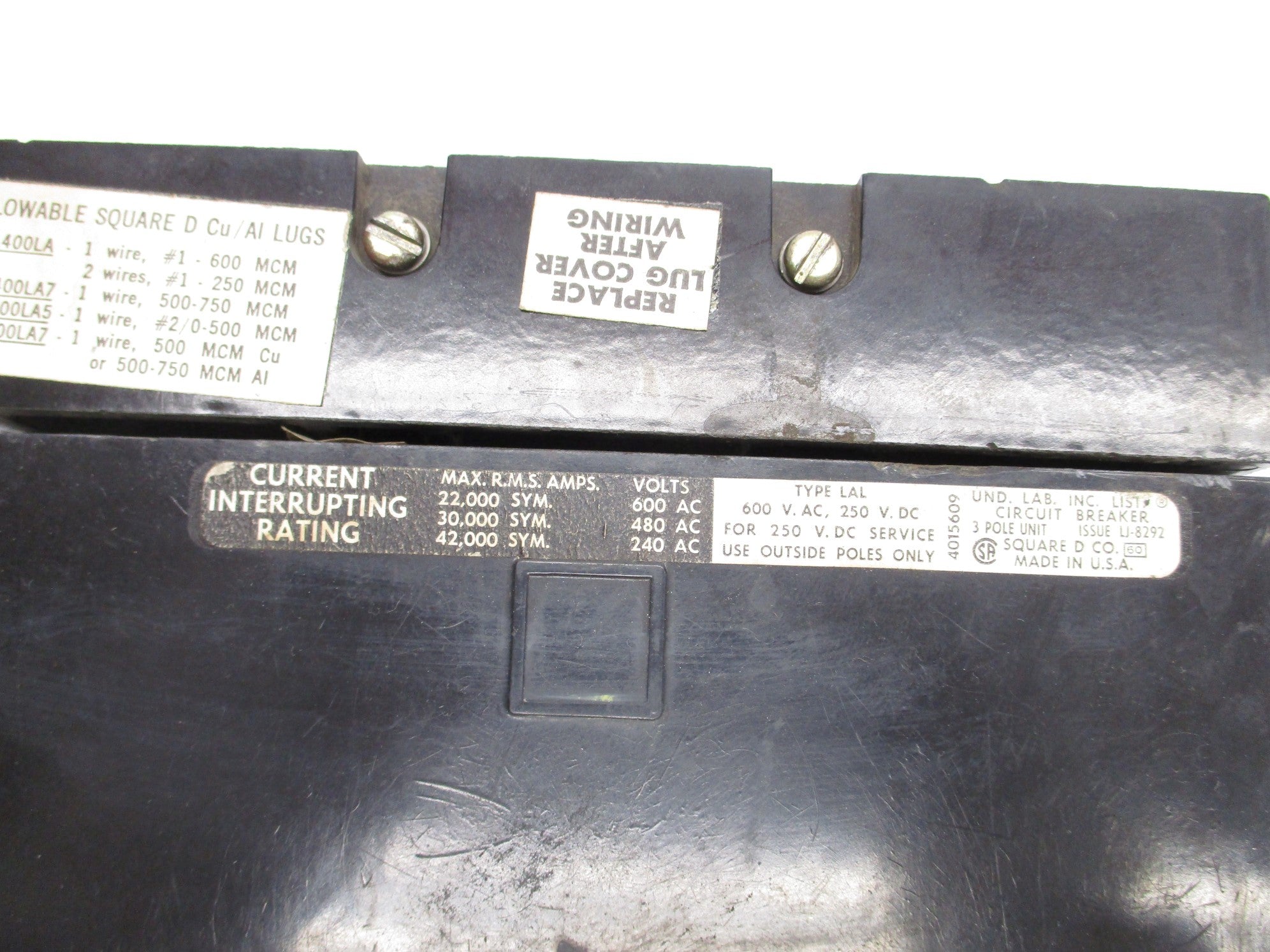 SQUARE D LAP36400MBZ 400A 600VAC (AS PICTURED) UNMP