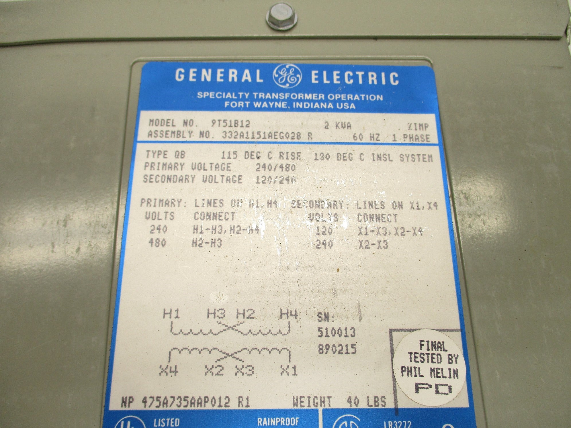 GENERAL ELECTRIC 9T51B12 NSMP