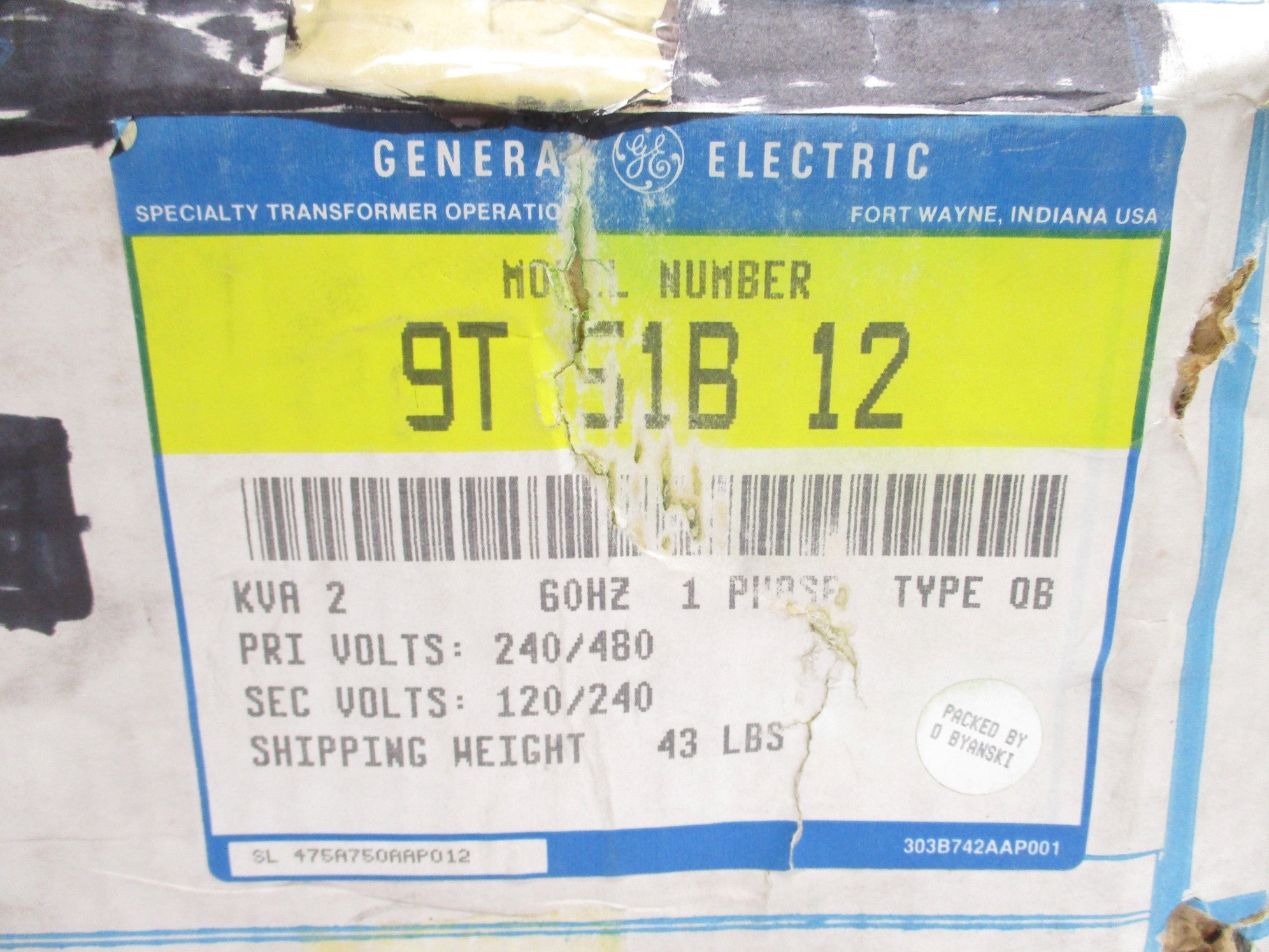GENERAL ELECTRIC 9T51B12 NSMP