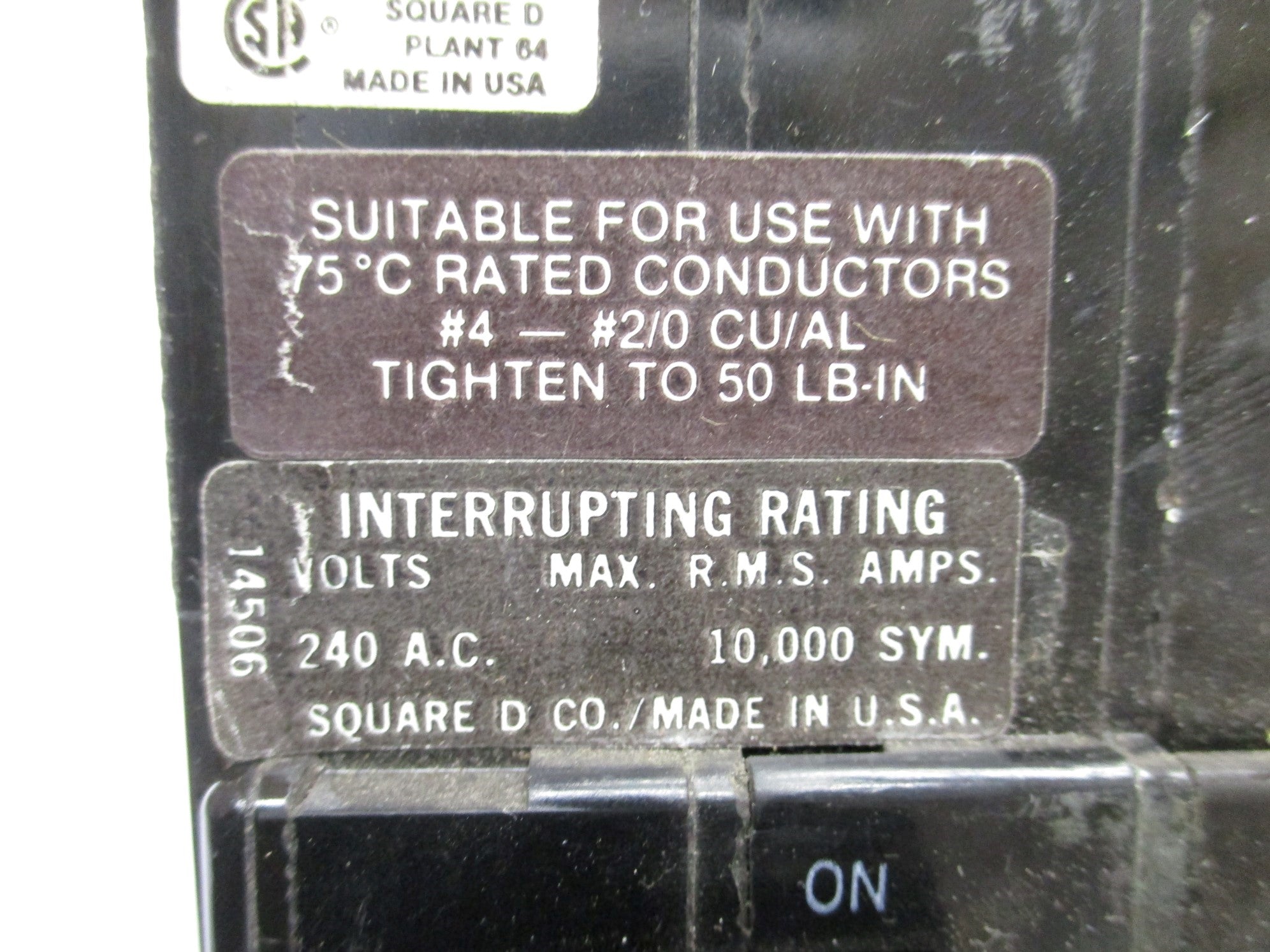 SQUARE D Q1380 80A 240V (AS PICTURED) UNMP