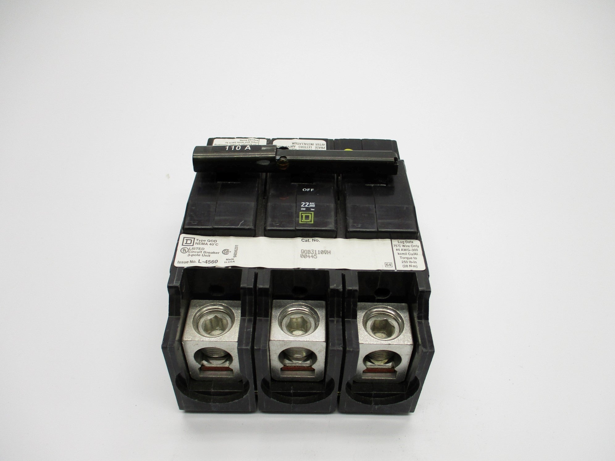 SQUARE D QOB3110VH 110A 240V NSMP