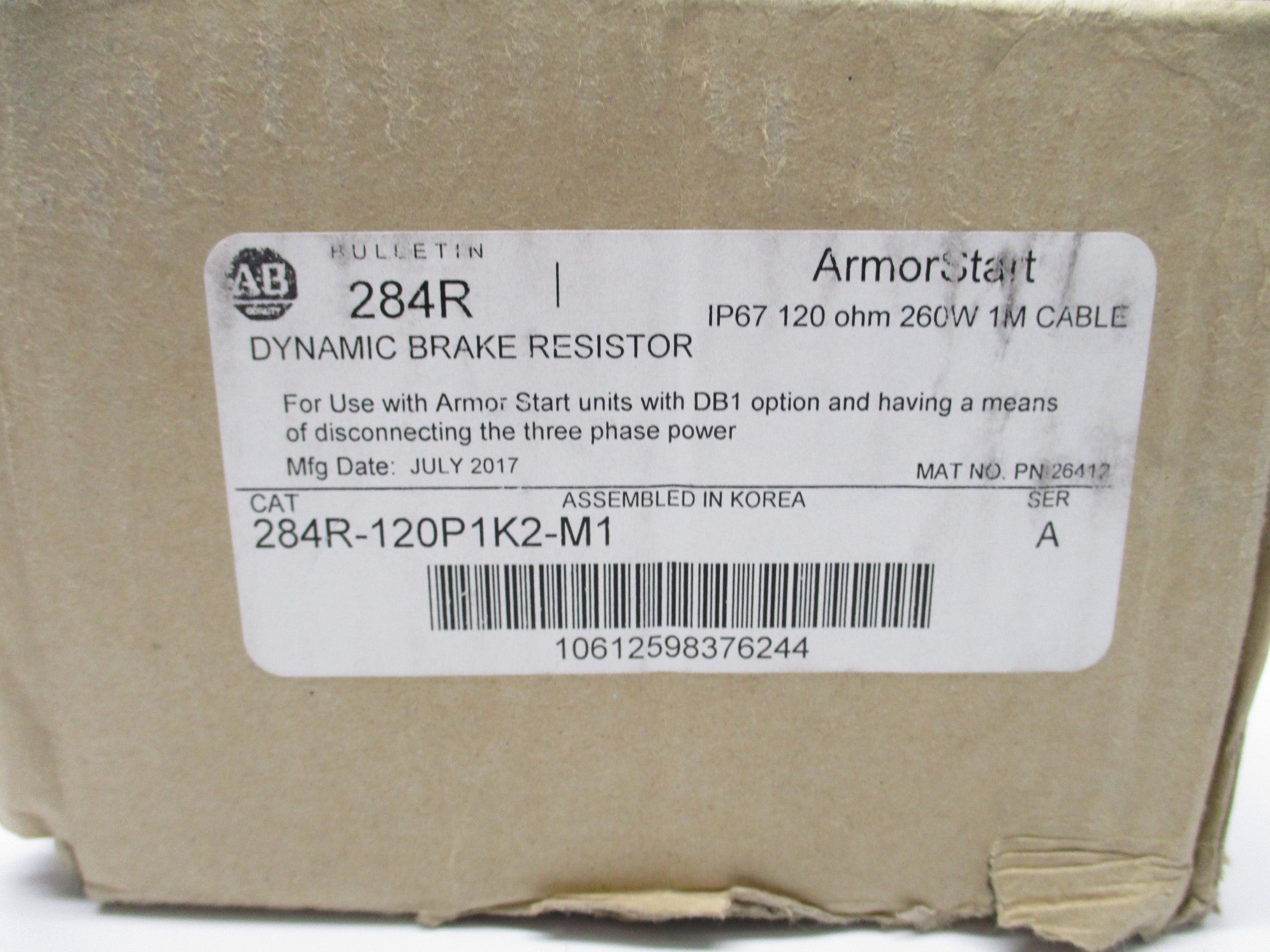 INDUSTRIAL SPARE PART 284R-120P1K2-M1 SER. A (BR/WH) NSMP