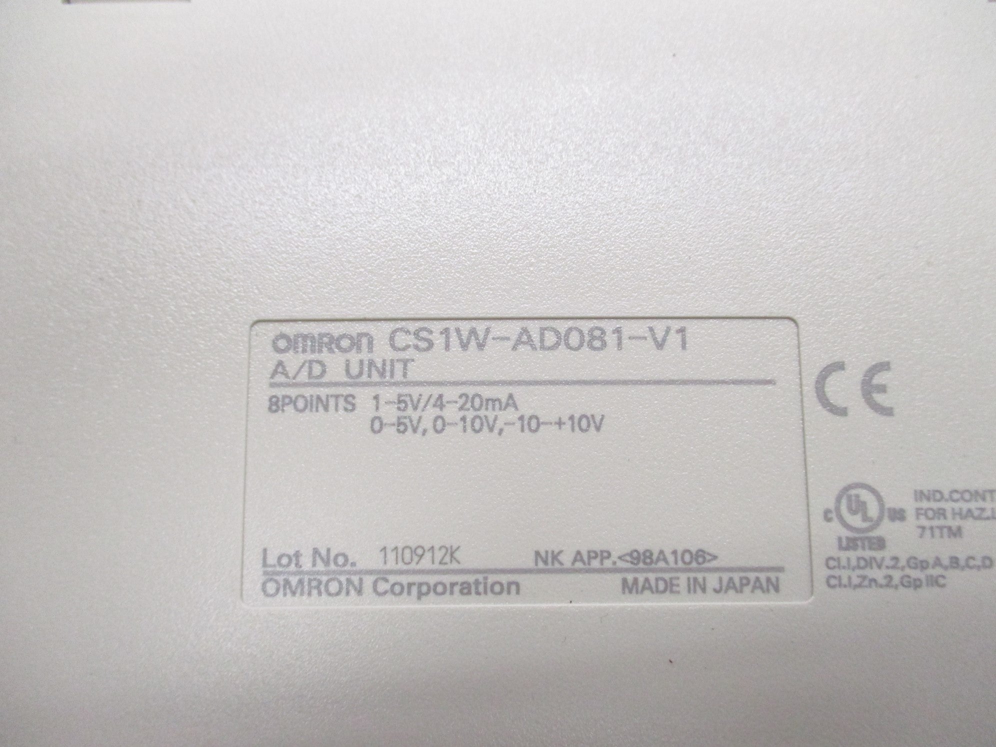 OMRON CS1W-AD081-V1 NSNP