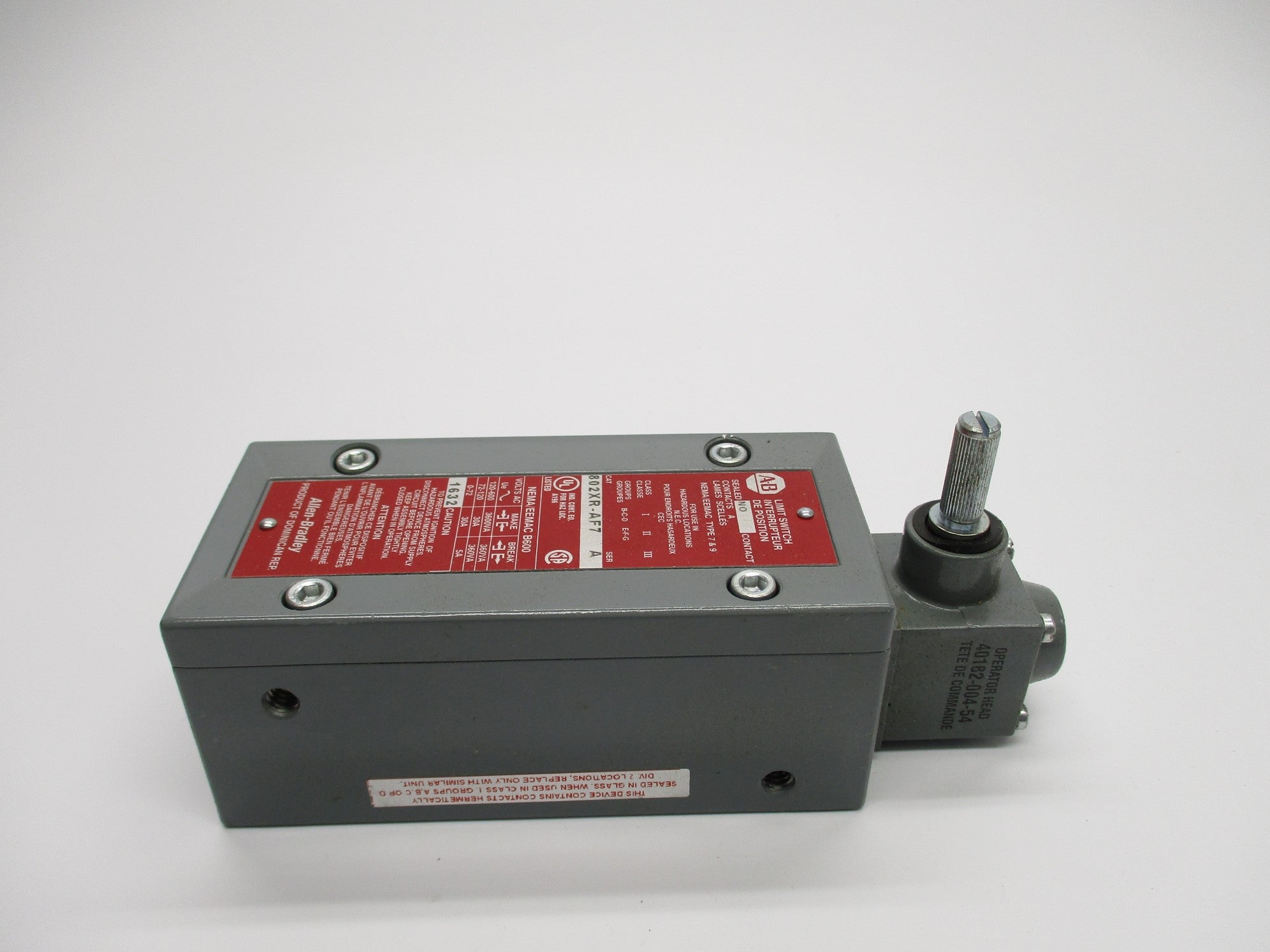 ALLEN BRADLEY 802XR-AF7 SER. A 120-600VAC 30A NSNP
