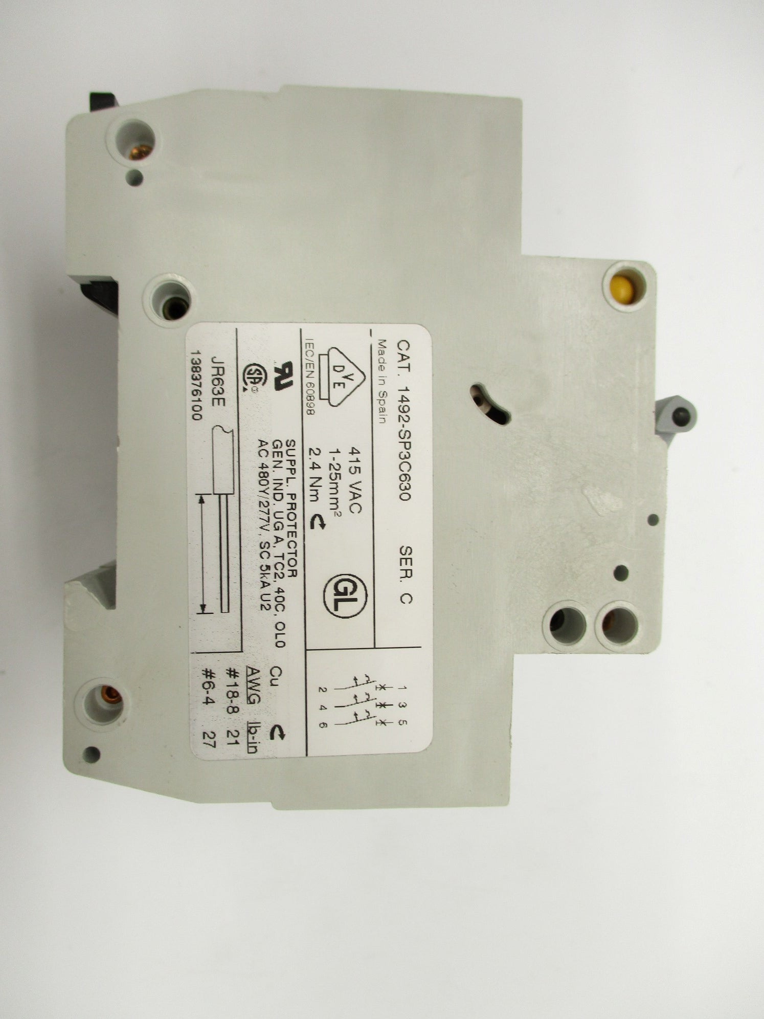 ALLEN BRADLEY 1492-SP3C630 SER. C 63A 415VAC (AS PICTURED) NSMP