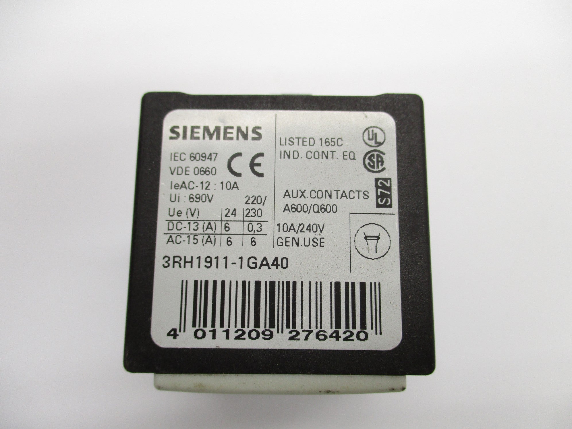 SIEMENS 3RH1911-1GA40 690V 10A NSNP