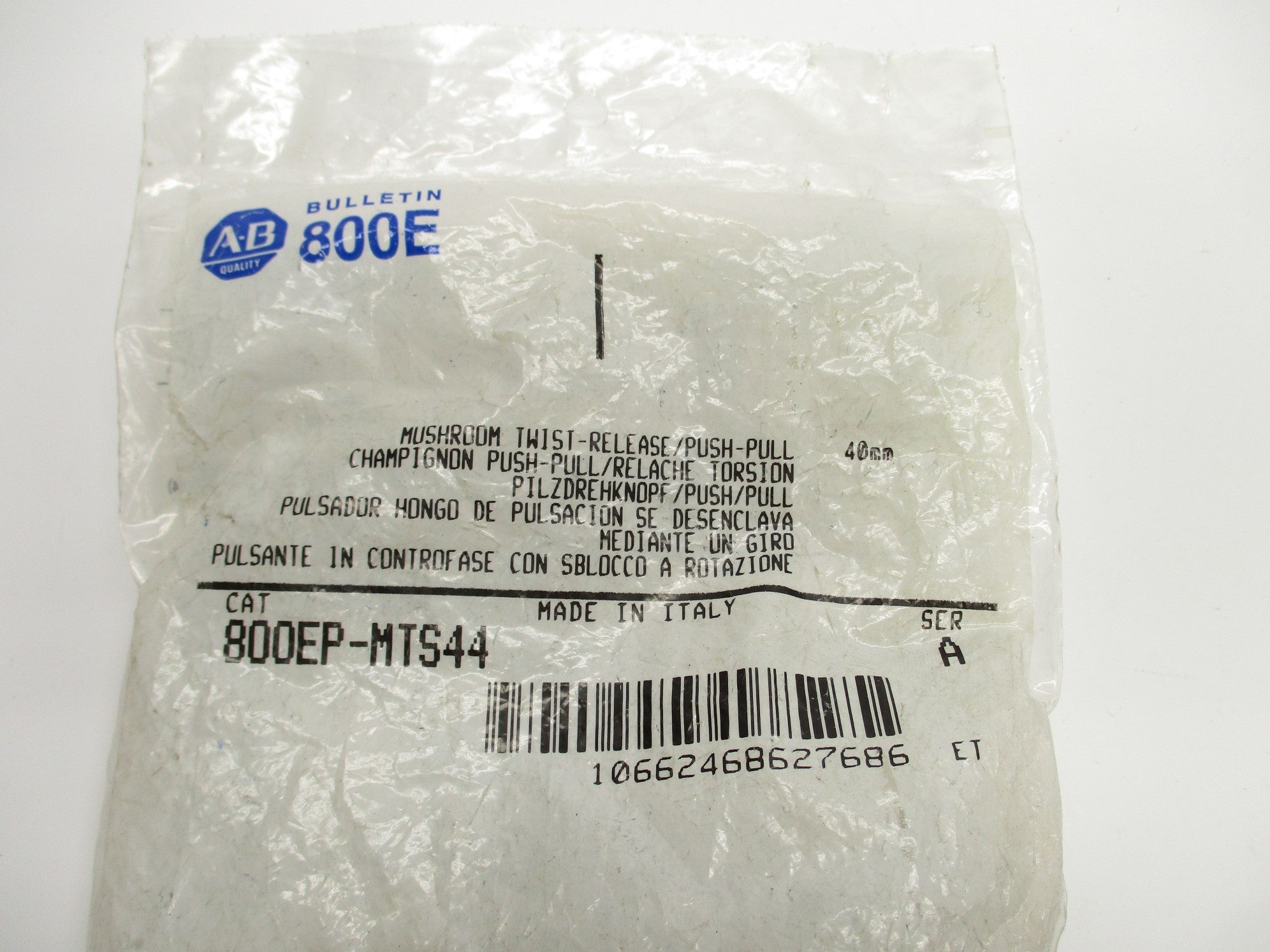 ALLEN BRADLEY 800EP-MTS44 SER. A (WH) NSMP