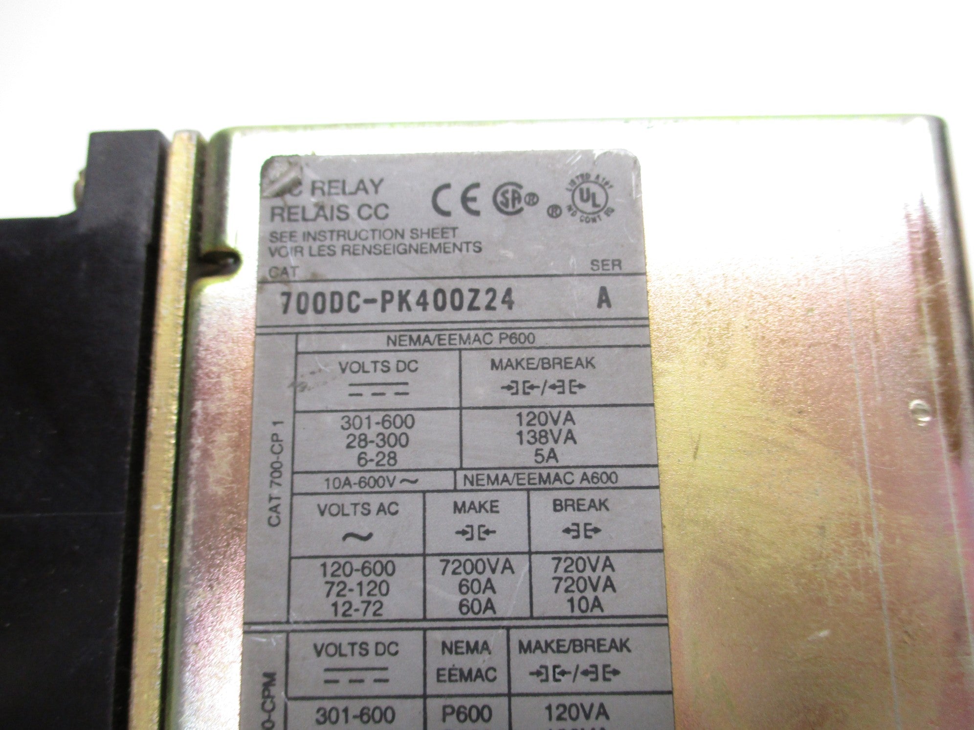 INDUSTRIAL SPARE PART 700DC-PK400Z24 SER. A 24VDC NSNP
