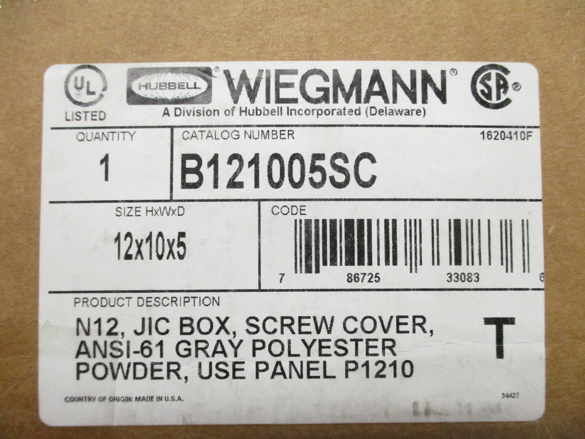 HUBBELL B121005SC NSMP