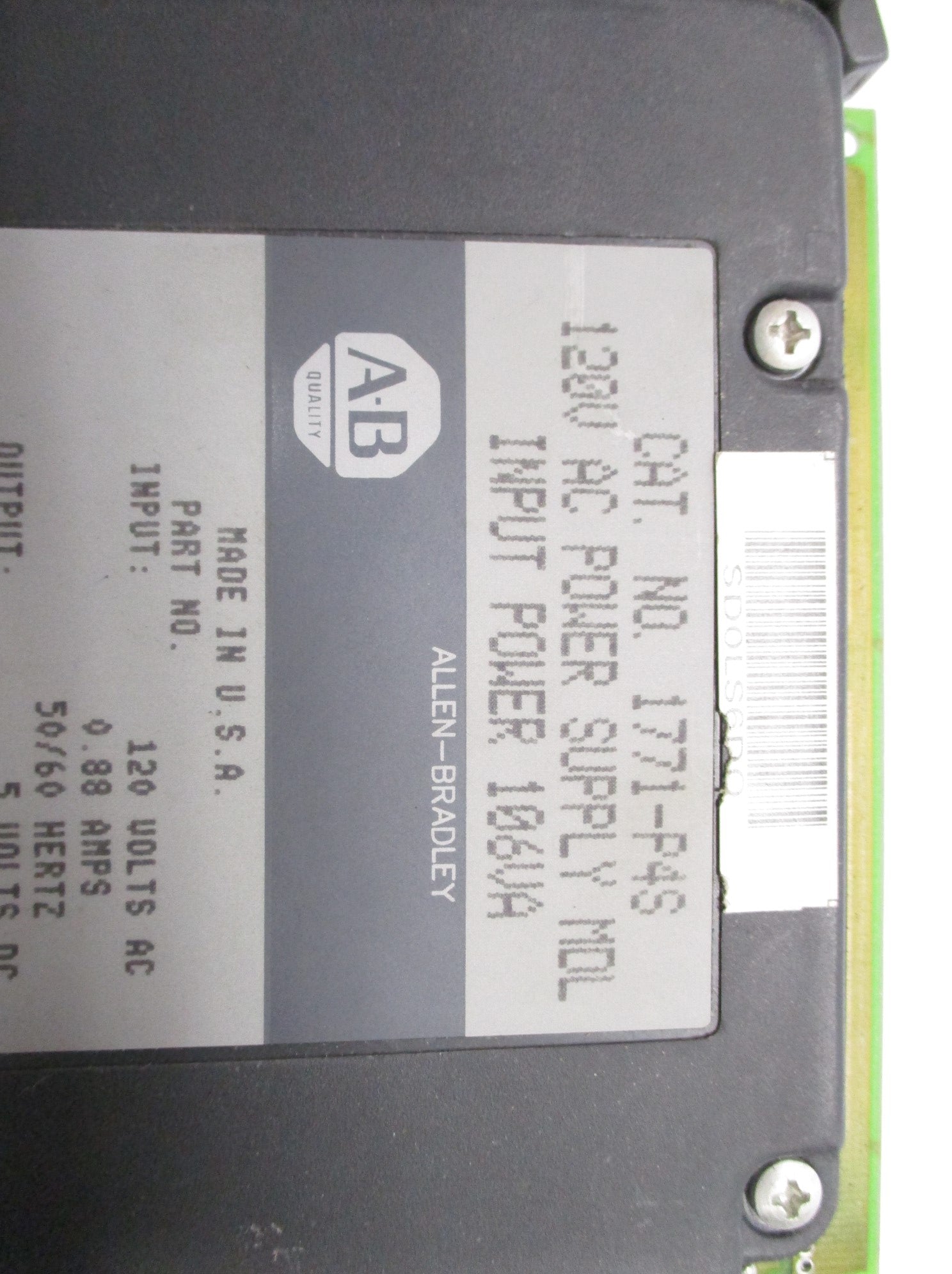 ALLEN BRADLEY 1771-P4S 120VAC UNMP
