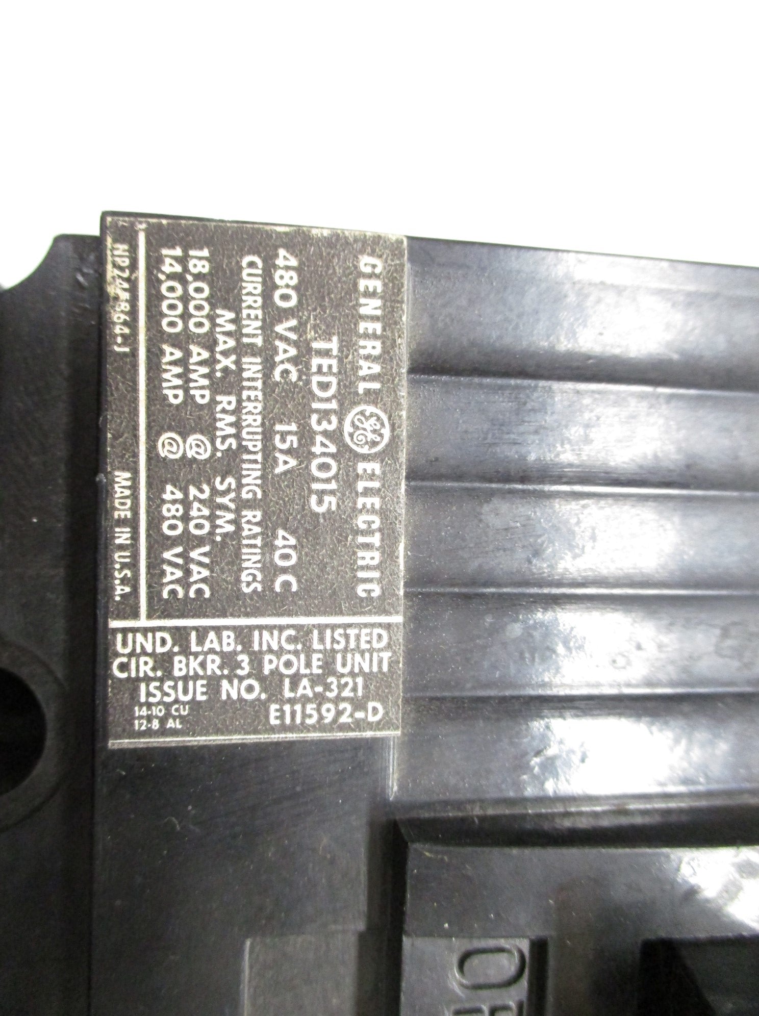 GENERAL ELECTRIC TED134015 480VAC 15A UNMP