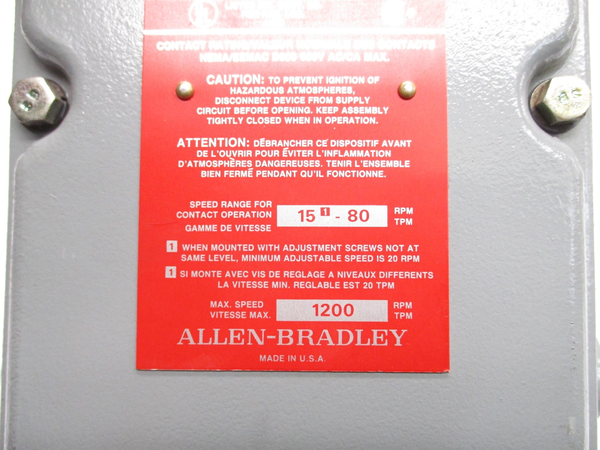 ALLEN BRADLEY 808-J17 SER. F NSNP
