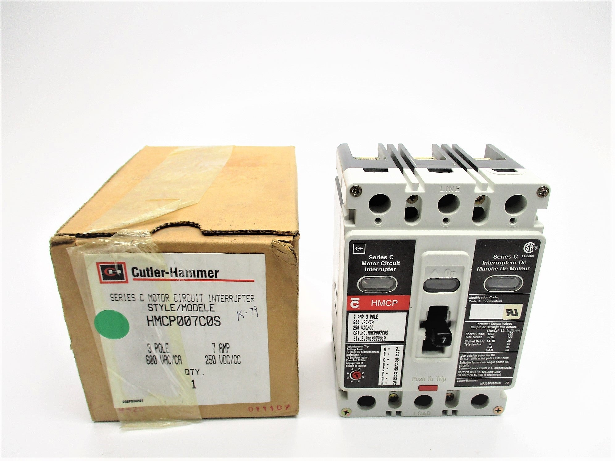 CUTLER HAMMER HMCP007C0S 7A (GREY) NSMP
